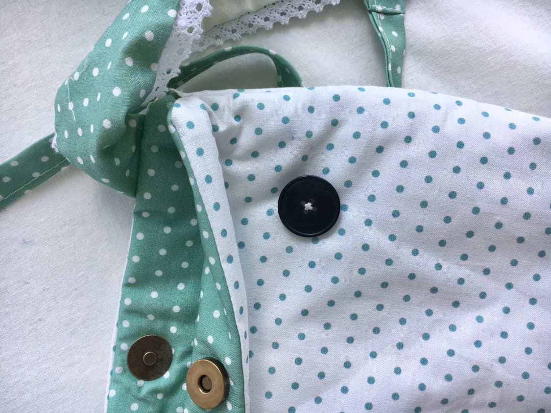 [HANDMADE] 핸드메이드 민트 도트 토끼 크로스백 모리걸 상품이미지4