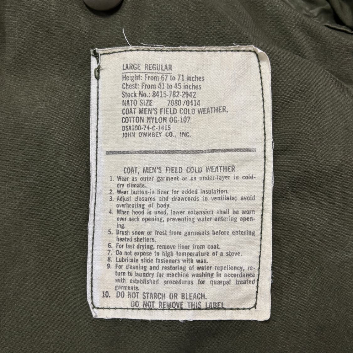 70s 오리지널 m65 필드자켓 3세대 L-R 상품이미지4