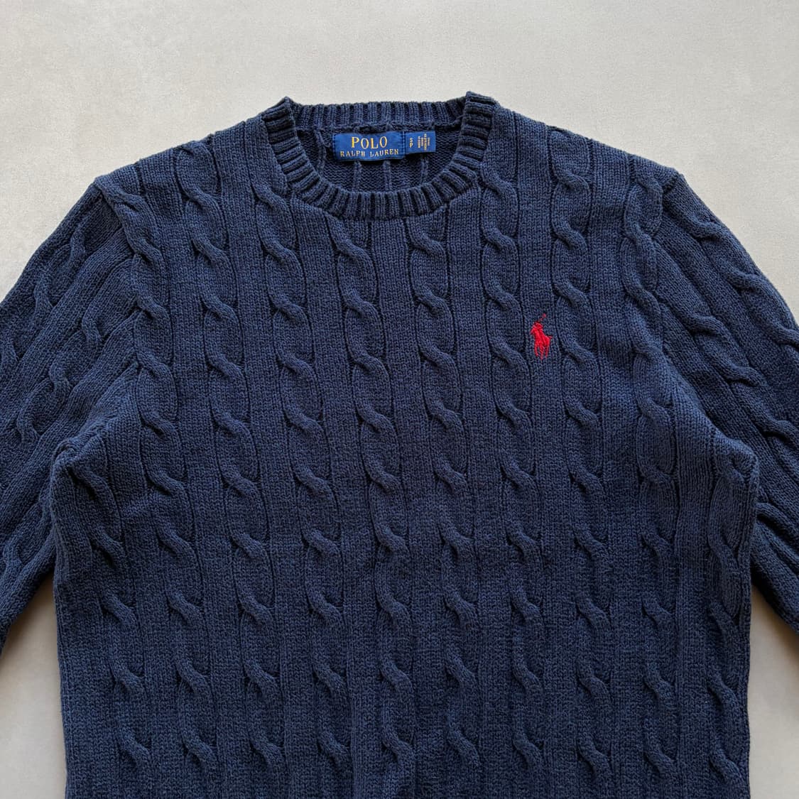 [S]폴로 랄프로렌 꽈배기 케이블 코튼 니트 네이비 상품이미지4