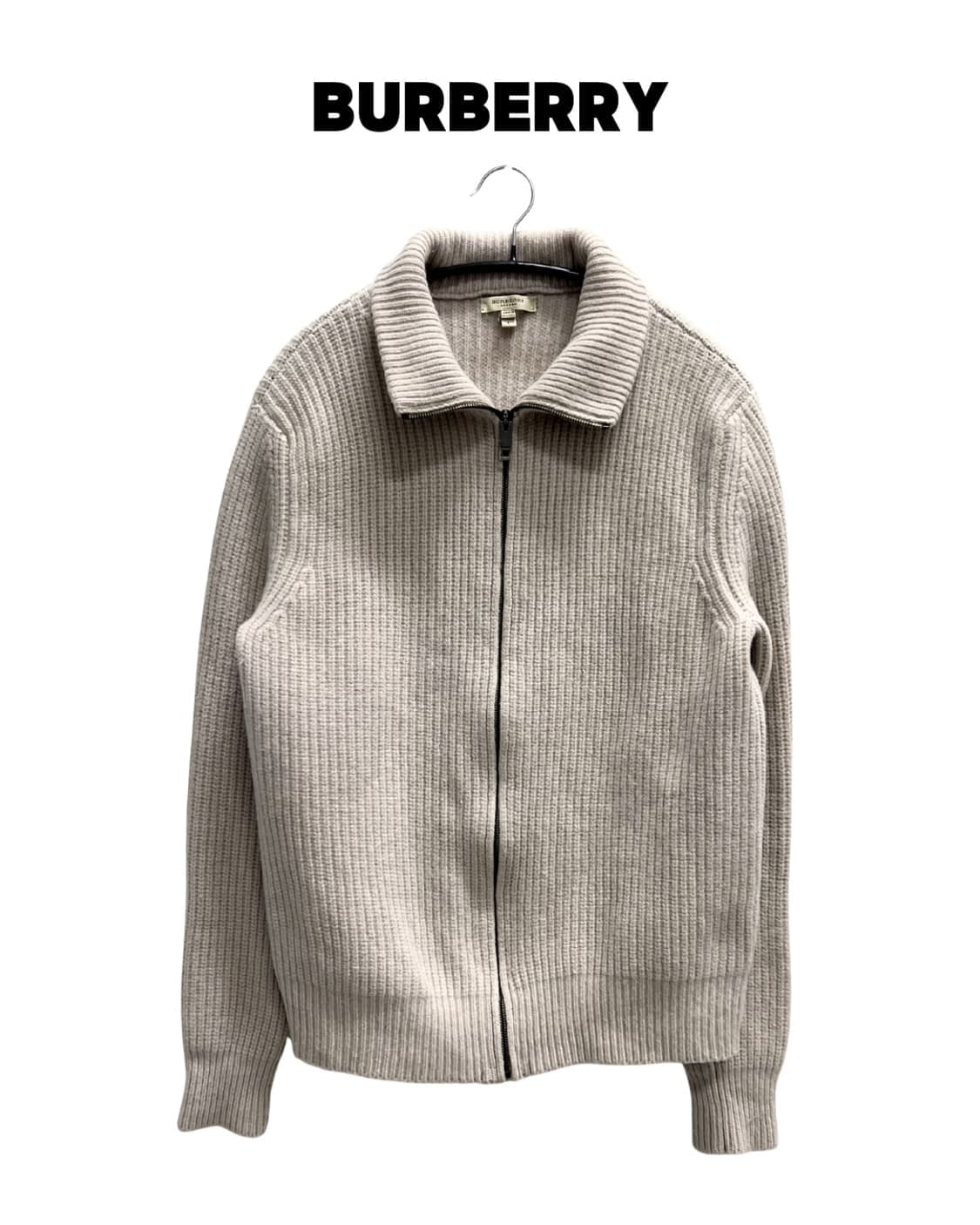 버버리 엘보우패치 케이블 울 니트 집업 상품이미지1