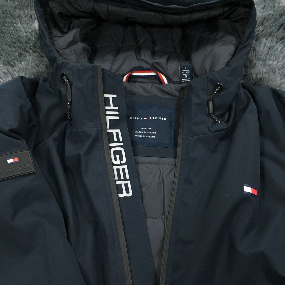 투티/0300 TOMMY HILFIGER 다크 네이비 바람막이 자켓 패딩 상품이미지3