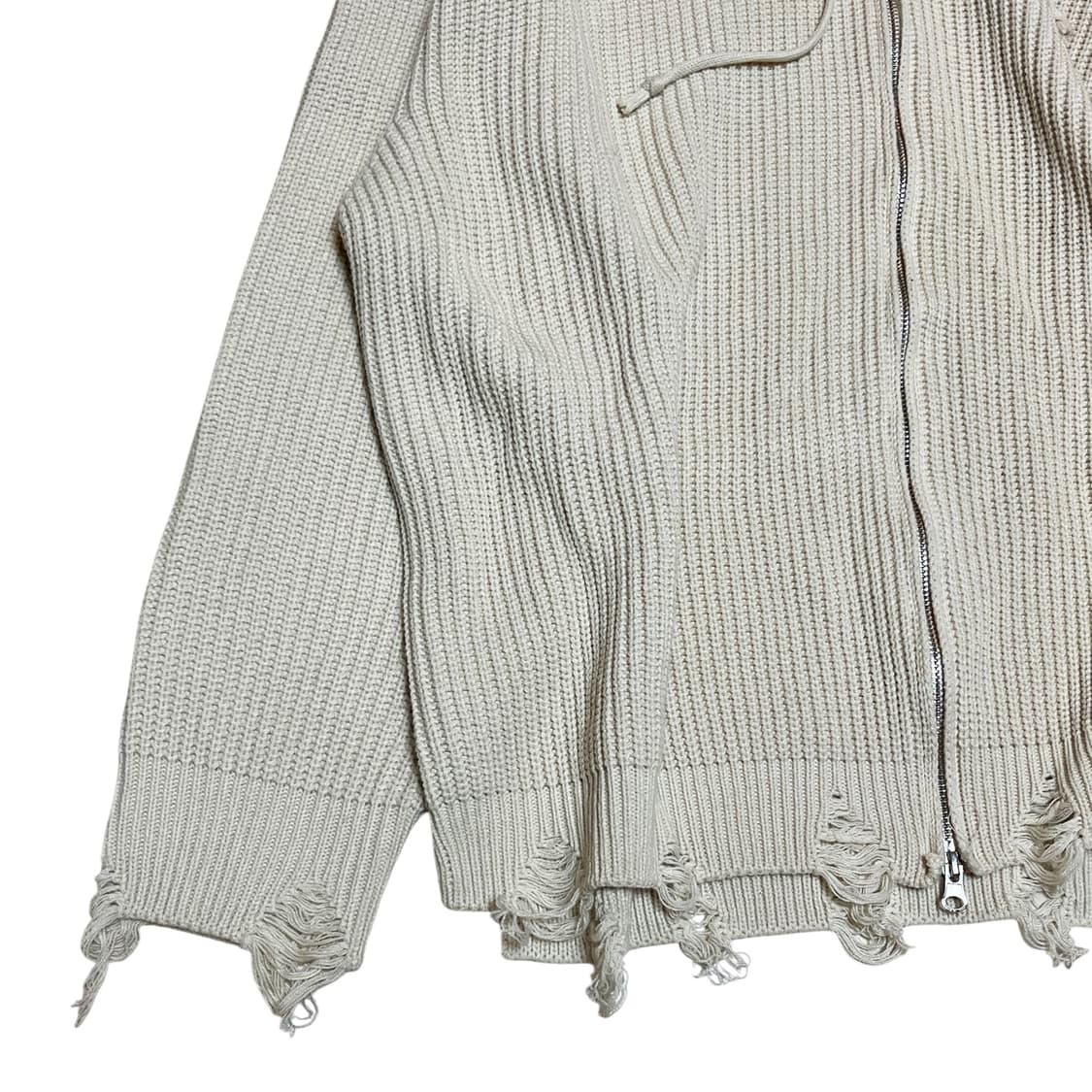 Sk8er Rock, Oversize Knit Damage Hood Zi 상품이미지4