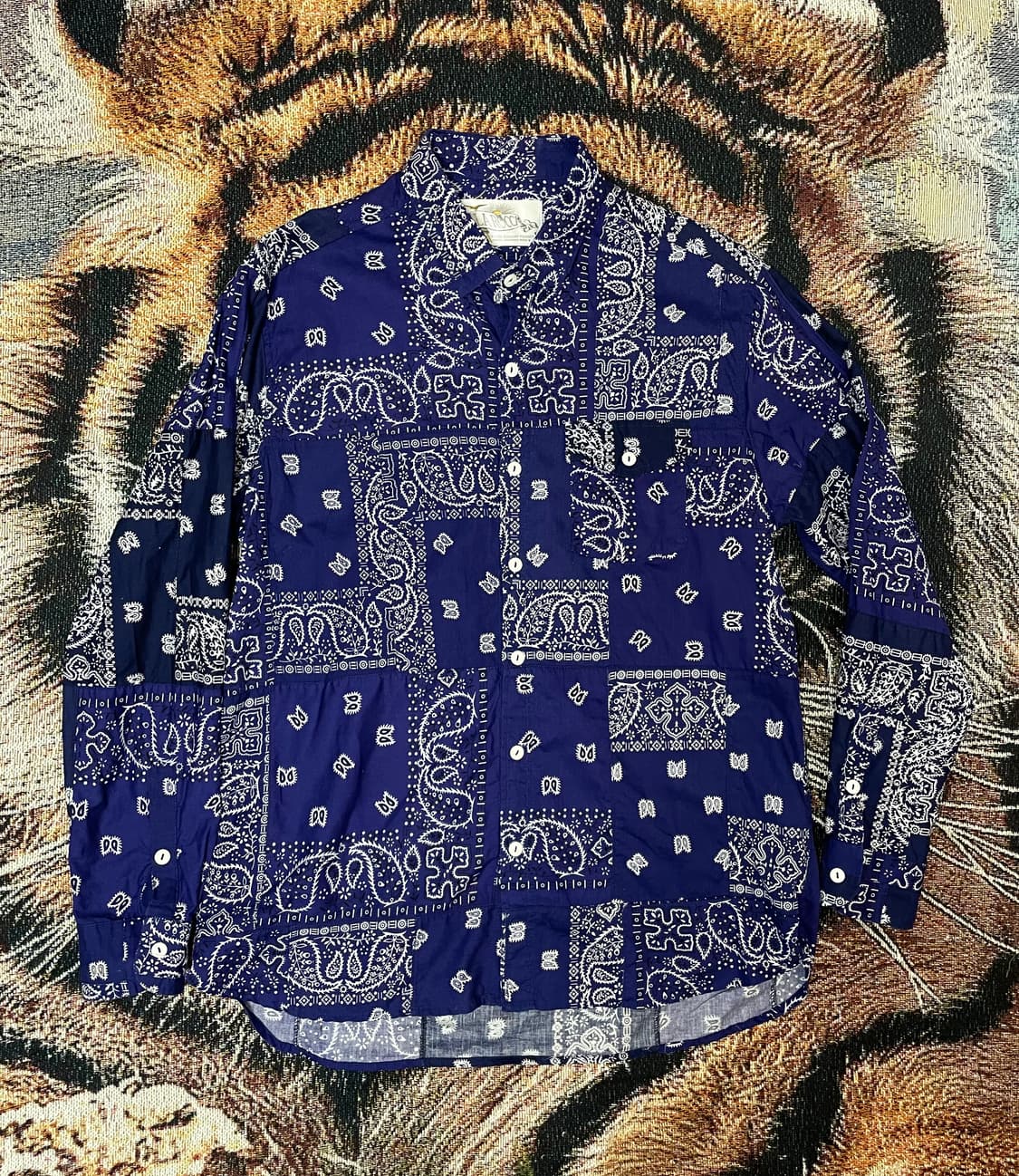 (L)La Rocca라로카 블루 페이즐리 반다나 셔츠 상품이미지1