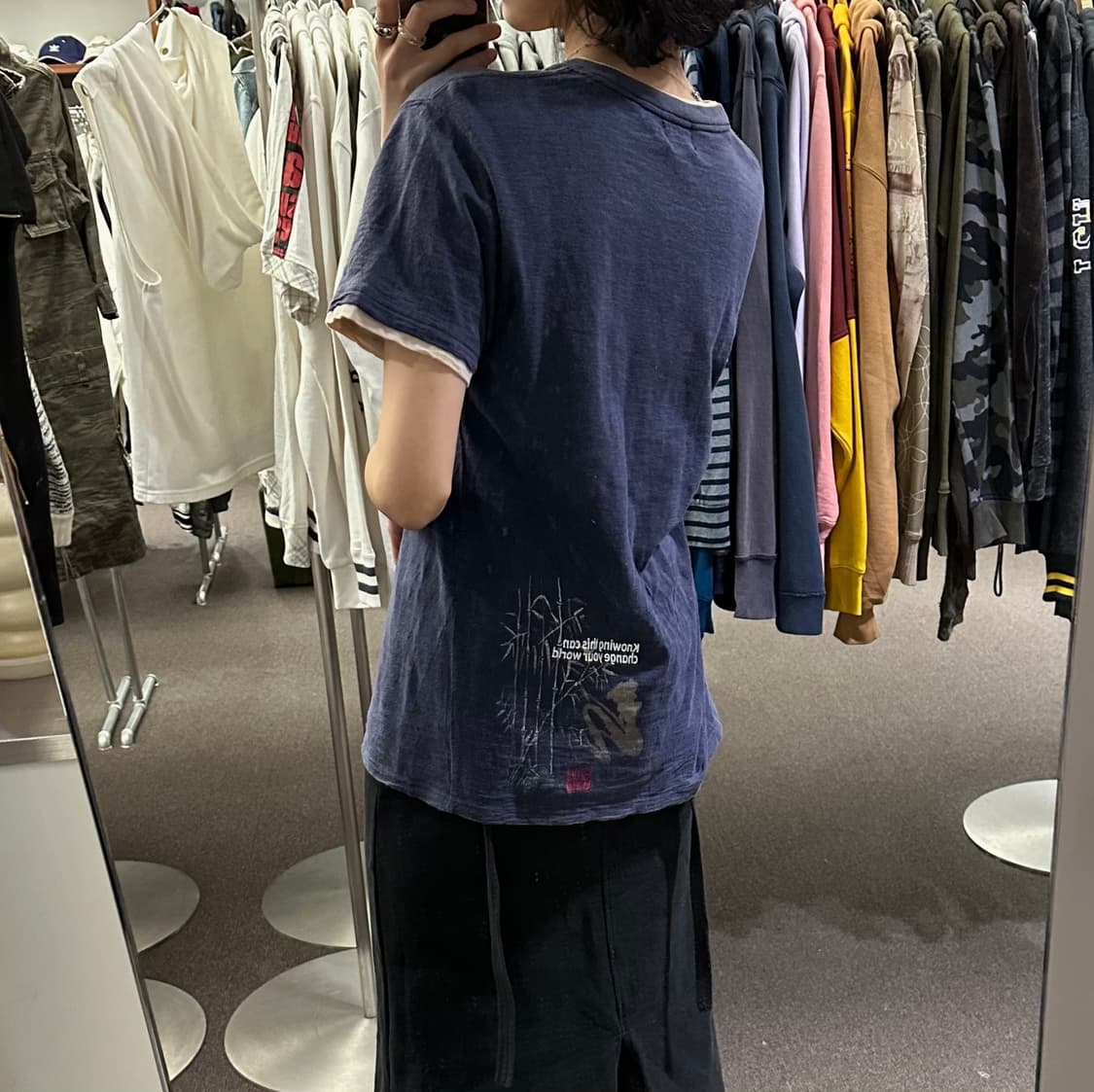 M)Blue Vacation vintage 레이어드 네이비 반팔 상품이미지2