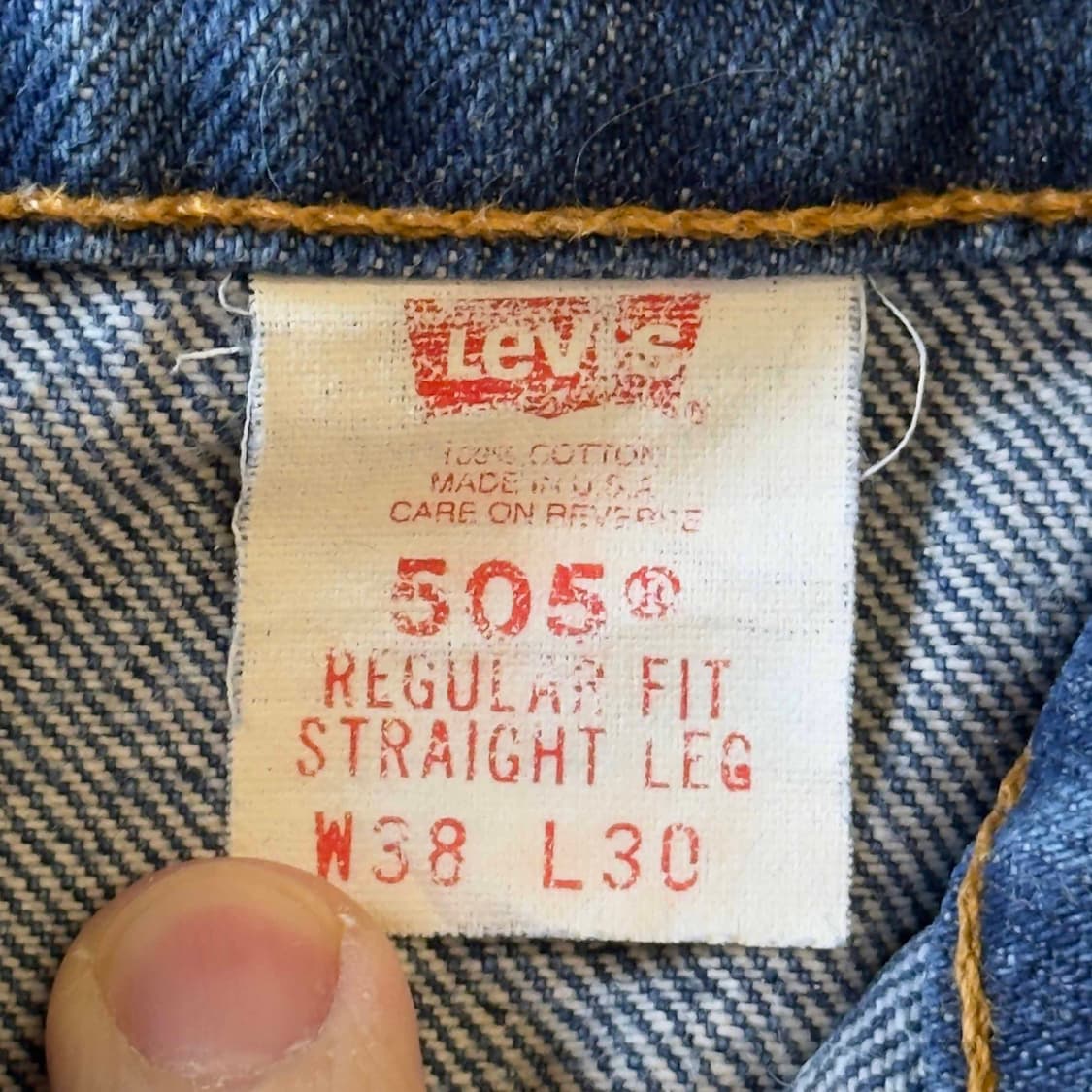 90s 리바이스 505 데님팬츠 W38 L30 상품이미지6