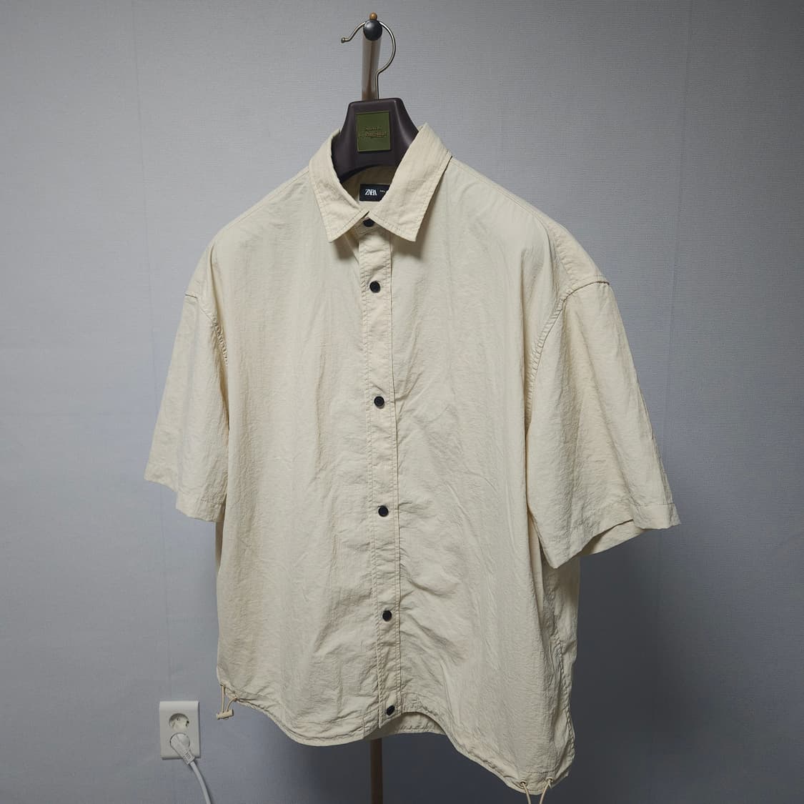 L ) 자라 남성 바스락 오버핏 반팔 셔츠 상품이미지2