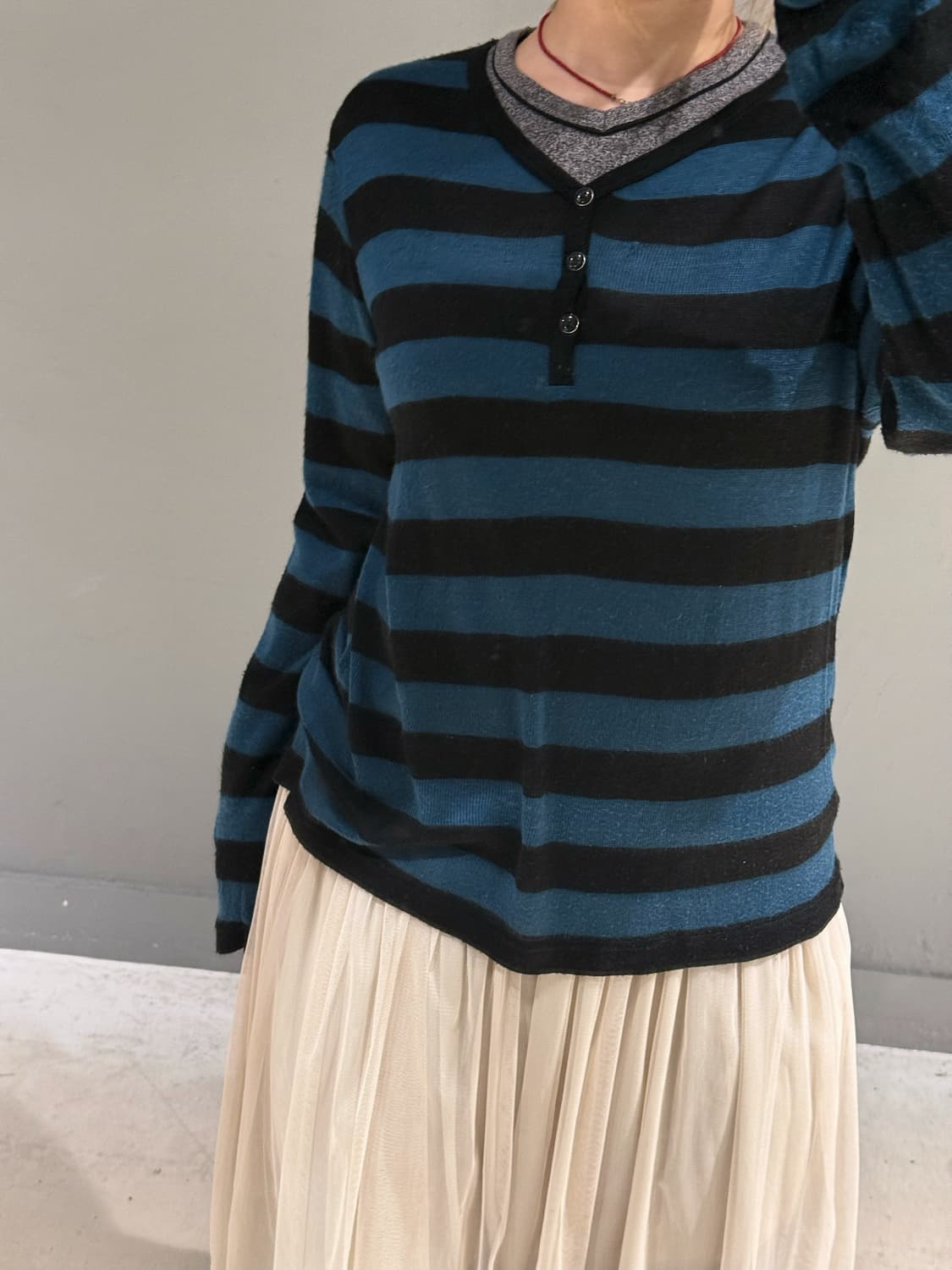 layered detail button-up long sleeve 상품이미지2