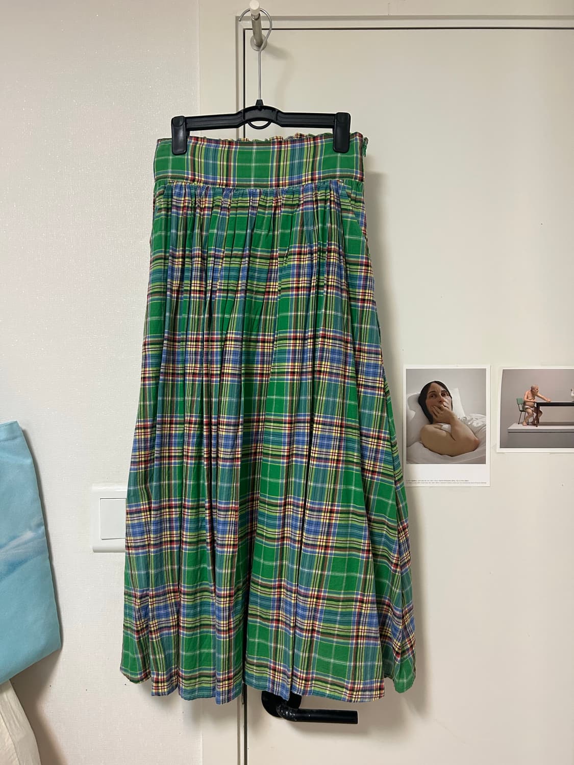 레이 빔즈(Ray Beams) 그린 타탄체크 롱 스커트 상품이미지2