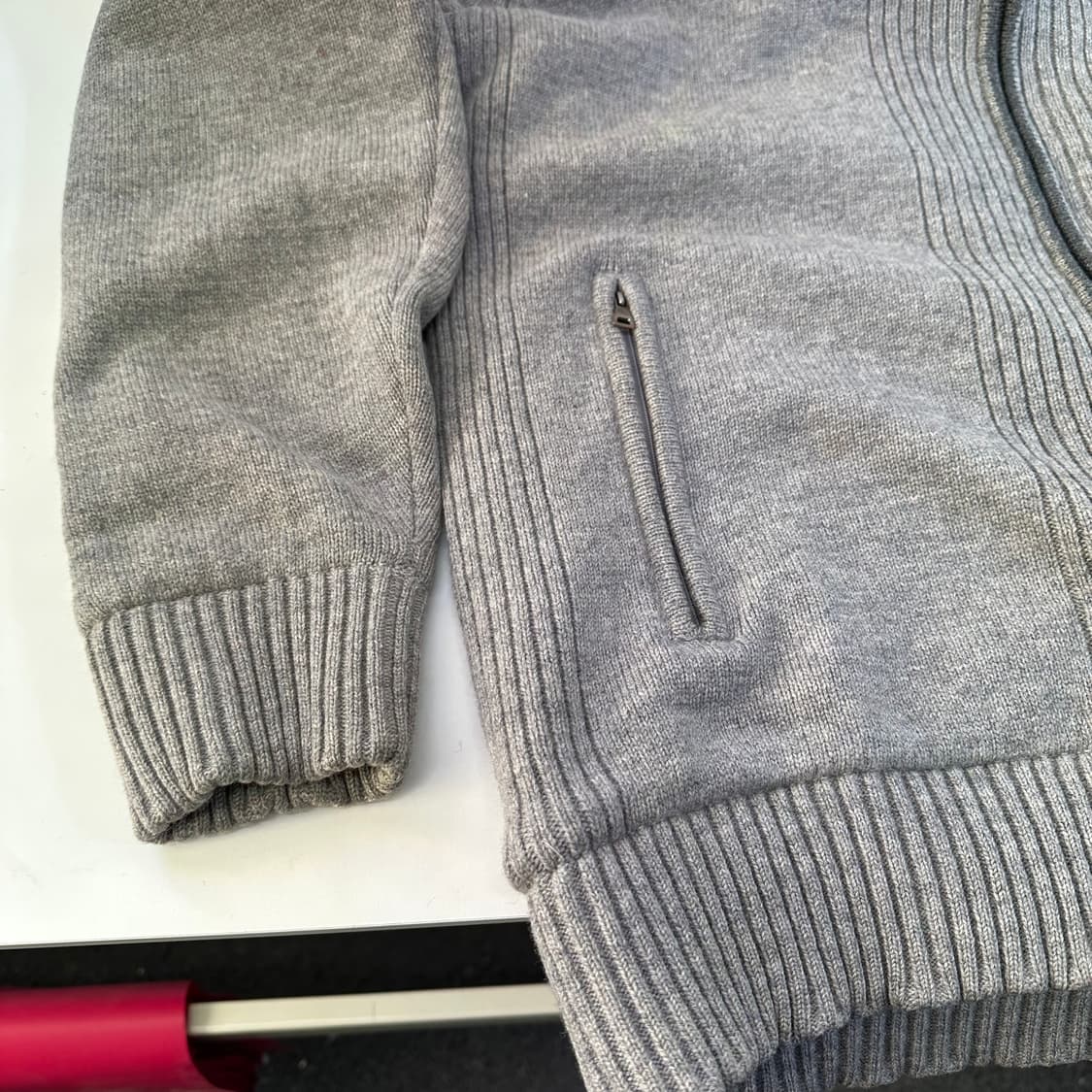 105 빈폴 그레이 엘보우패치 니트집업 상품이미지3