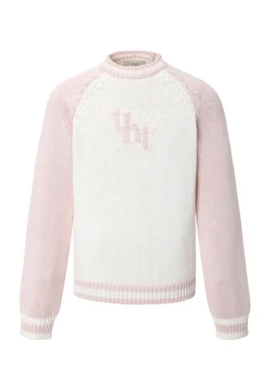 쓰리타임즈 자카드 스웨트셔츠 니트 핑크 상품이미지1