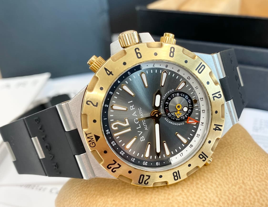 불가리 디아고노 18k 콤비 GMT40SG 선레이 다이얼 오토메틱 상품이미지1