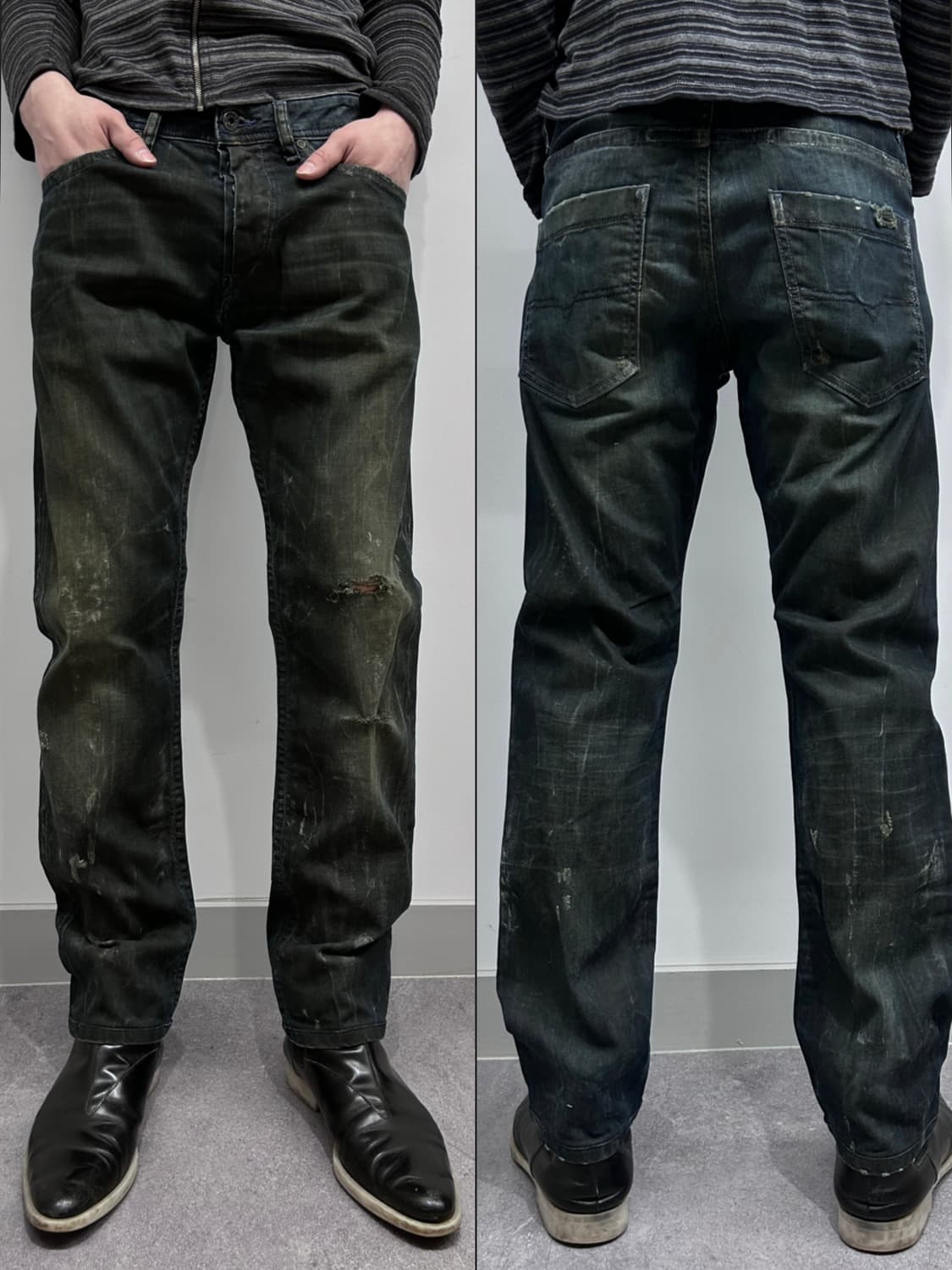 디젤 오일 워싱 데님 팬츠 상품이미지1