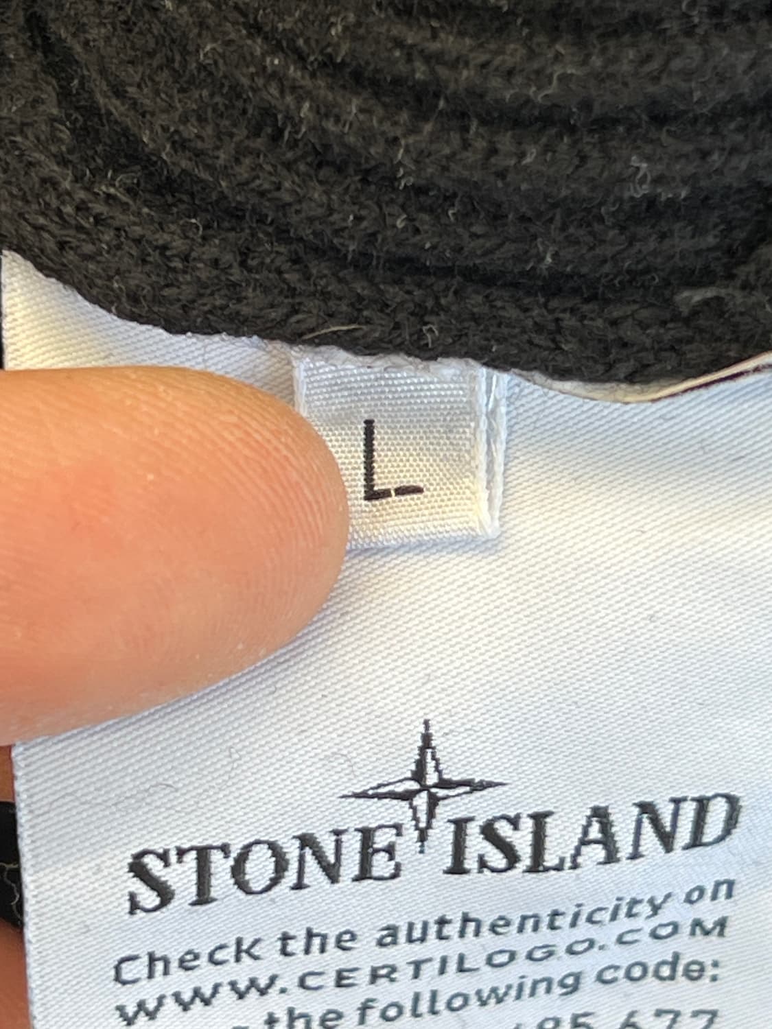 스톤아일랜드 와펜 블랙 골지 니트 상품이미지8