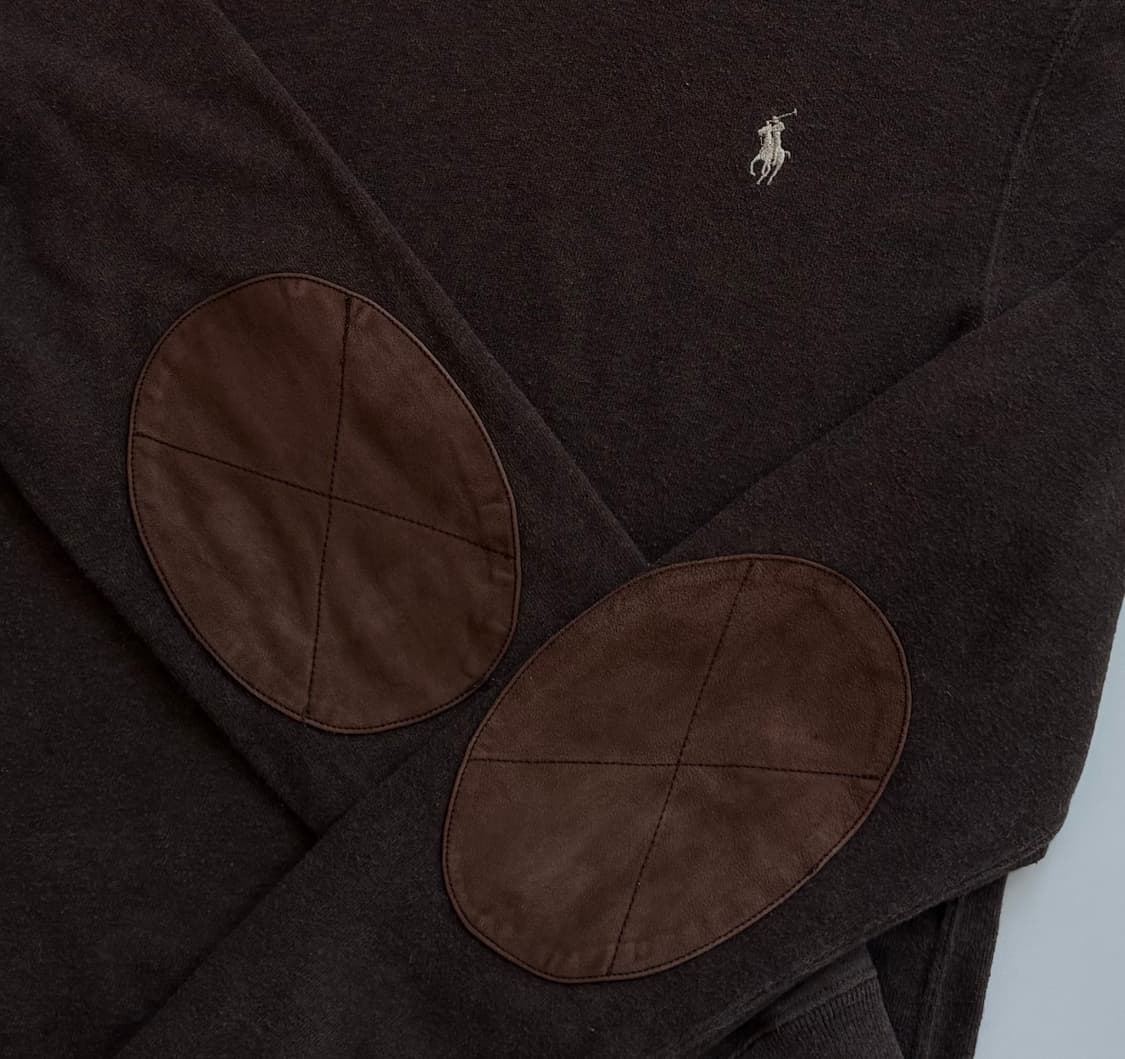 Polo 폴로 초코 x 브라운 엘보 패치 후드티 상품이미지2