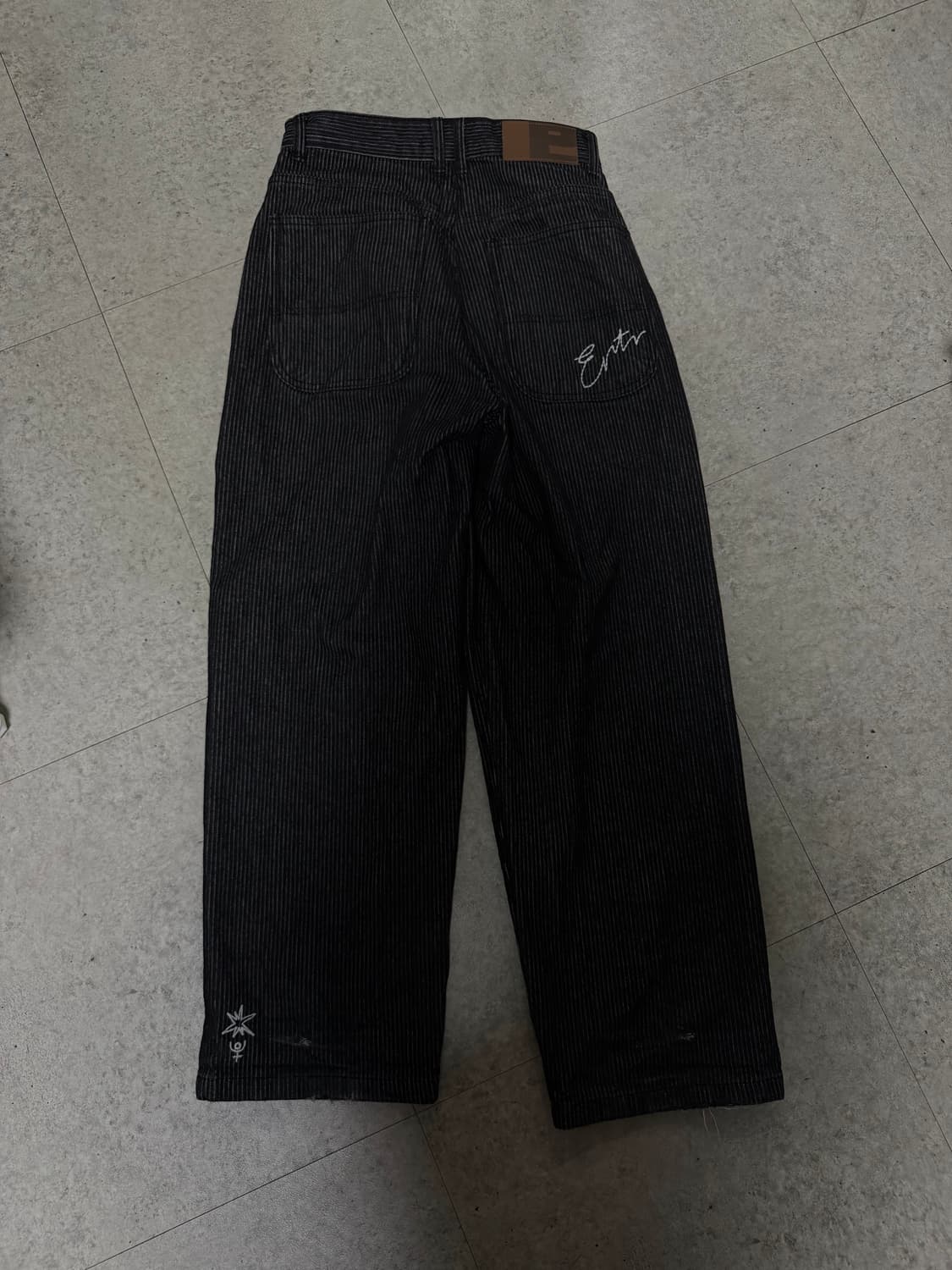 Ertr Stripe Denim Pants Black (s) 상품이미지2