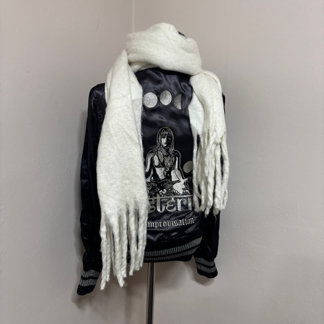 아이보리 모헤어 머플러 상품이미지2