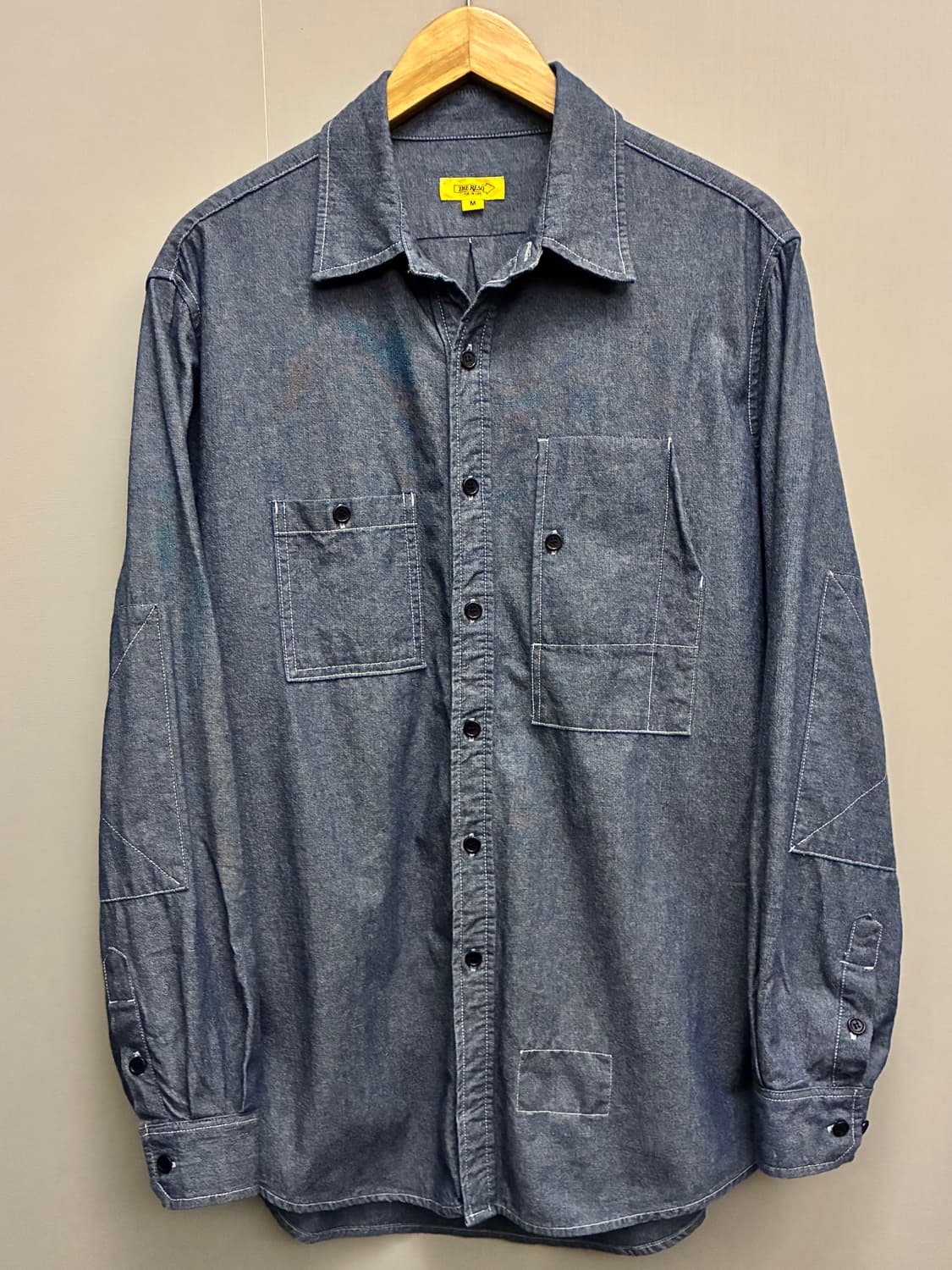 (M/103)The ResQ 더레스큐 인디고 테디 멀티포켓 샴브레이셔츠 상품이미지1