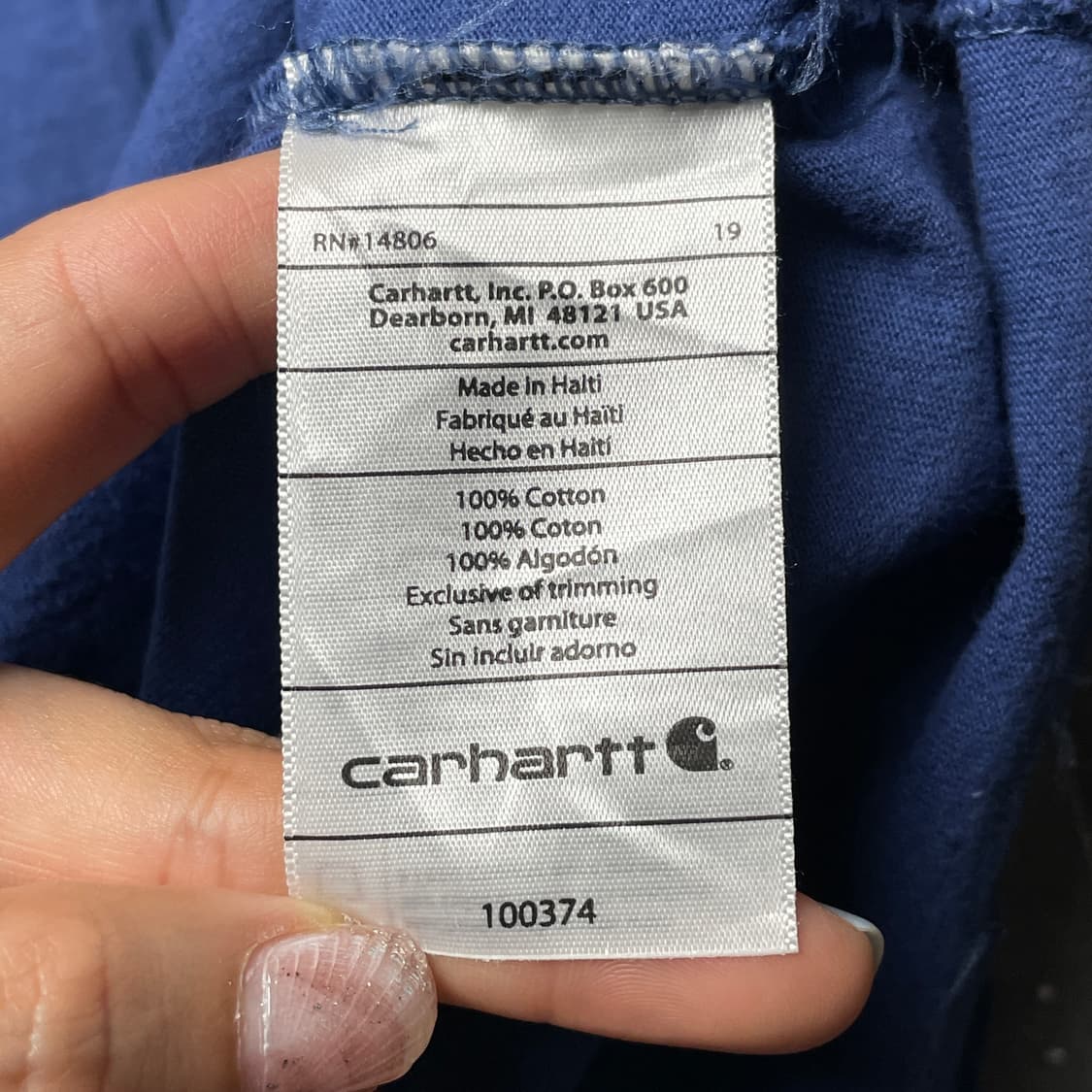 CARHARTT 칼하트 블루 포켓 슬리브리스 A01187 상품이미지10