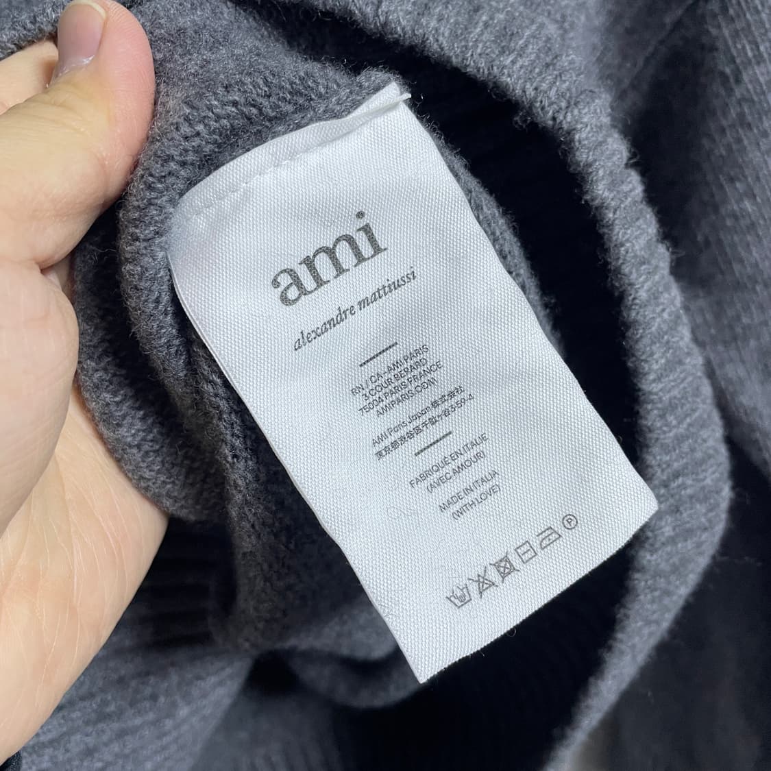 AMI 아미 빅하트 로고 터틀넥오버핏 니트 L (105 상품이미지7