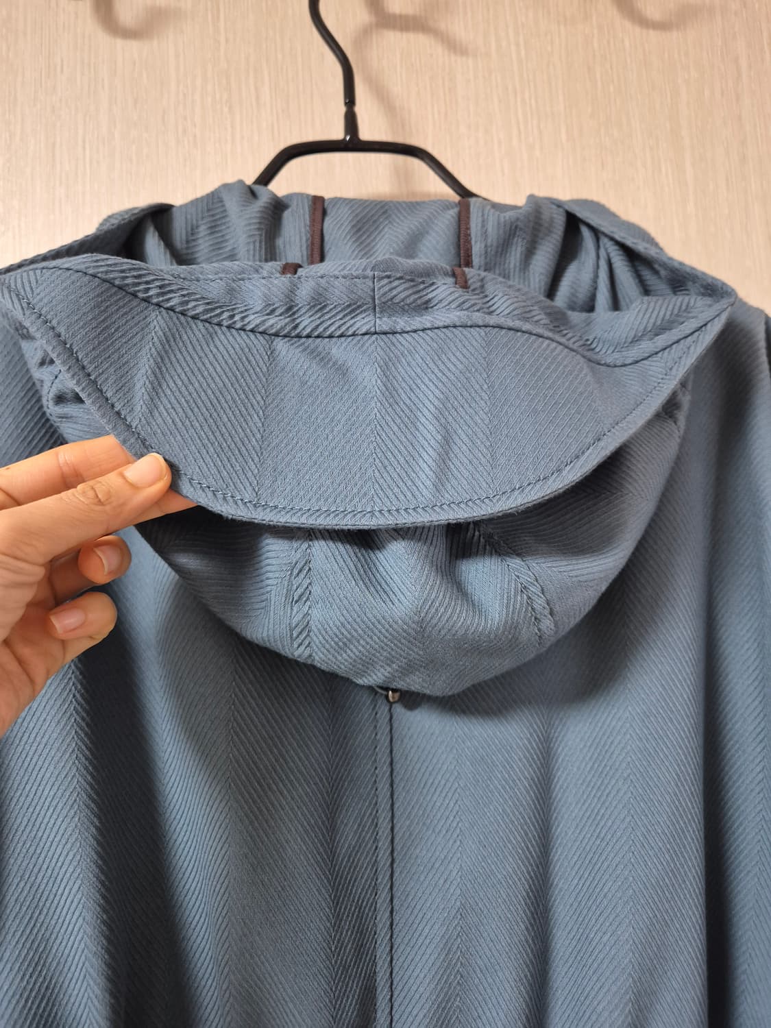 (21년) KUHO 구호 양가죽 배색 후드자켓 롱코트 후드자켓 55 상품이미지7