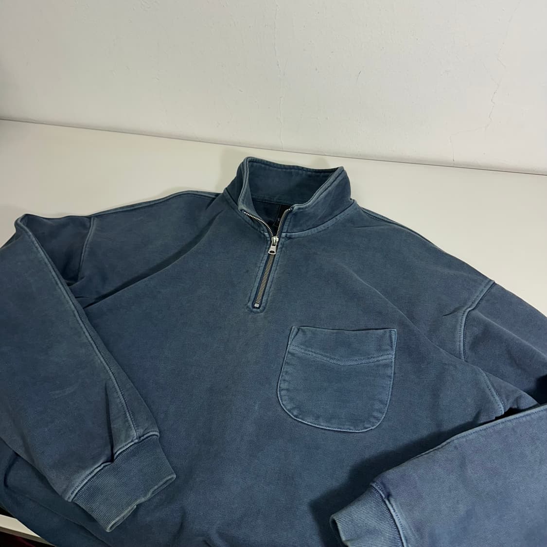 M 프리즘웍스 피그먼트 오버핏 반집업 맨투맨 상품이미지1