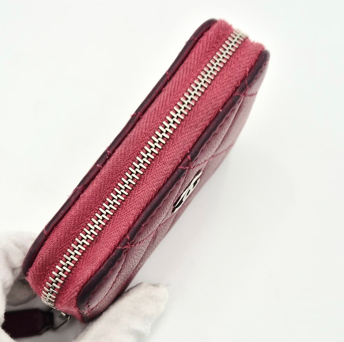 샤넬 지퍼돌이 카드지갑 캐피어 레드 상품이미지4