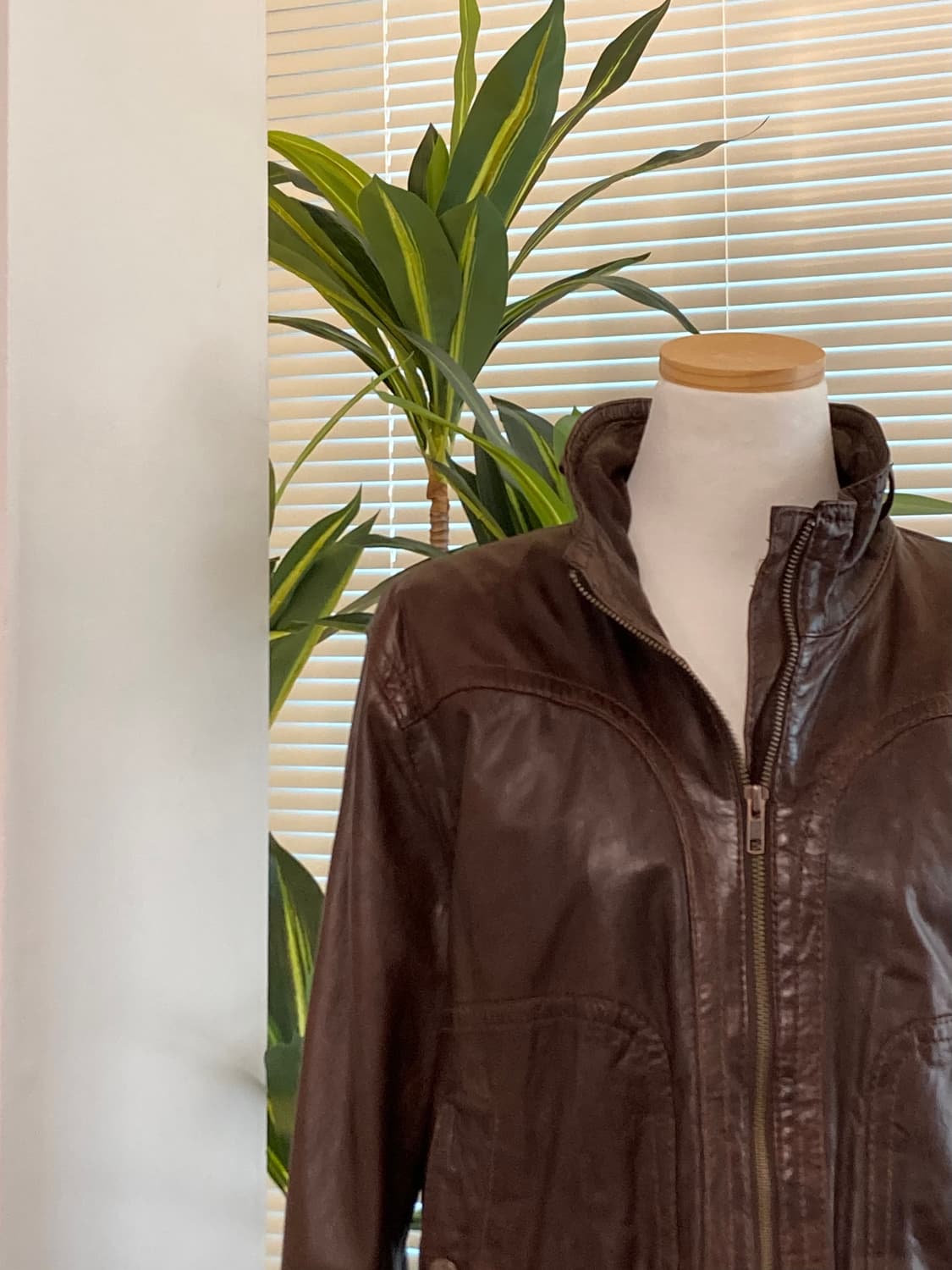 beautiful people 가죽 브라운 자켓 상품이미지3