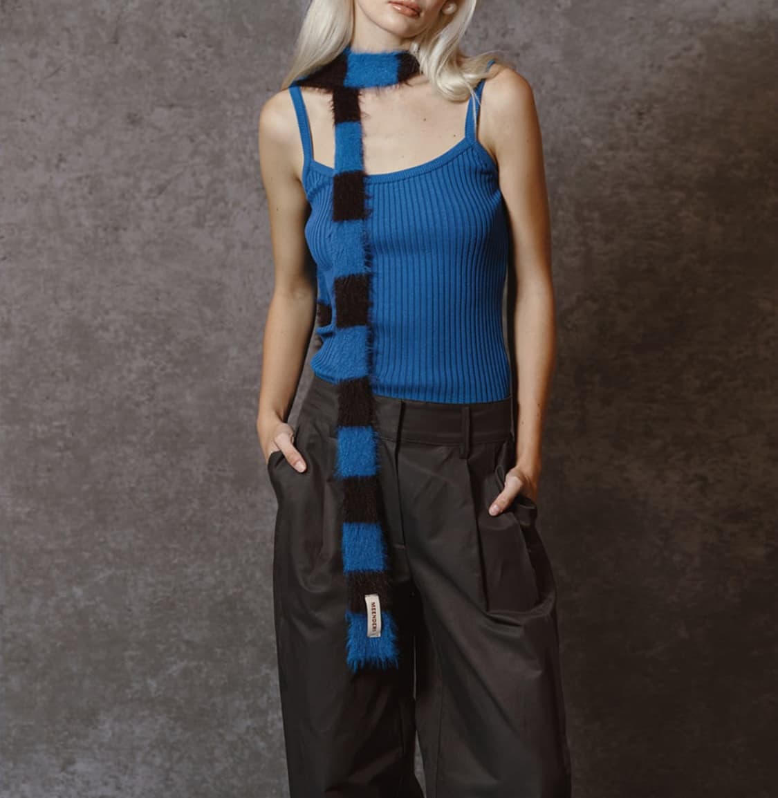 민더리 블루 스트라이프 머플러 상품이미지4