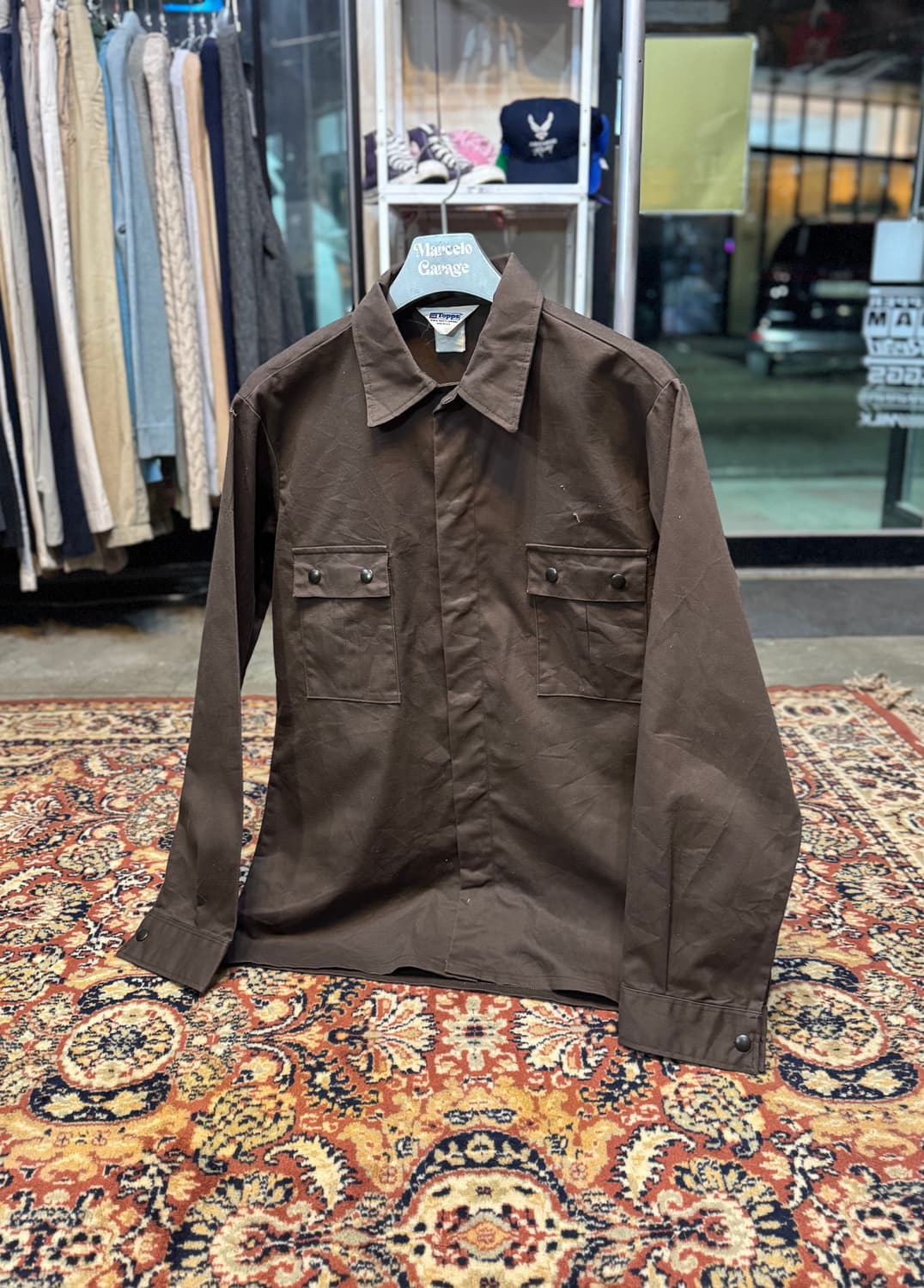 made in usa 빈티지 "Topps" 워크셔츠 L (570) 상품이미지1