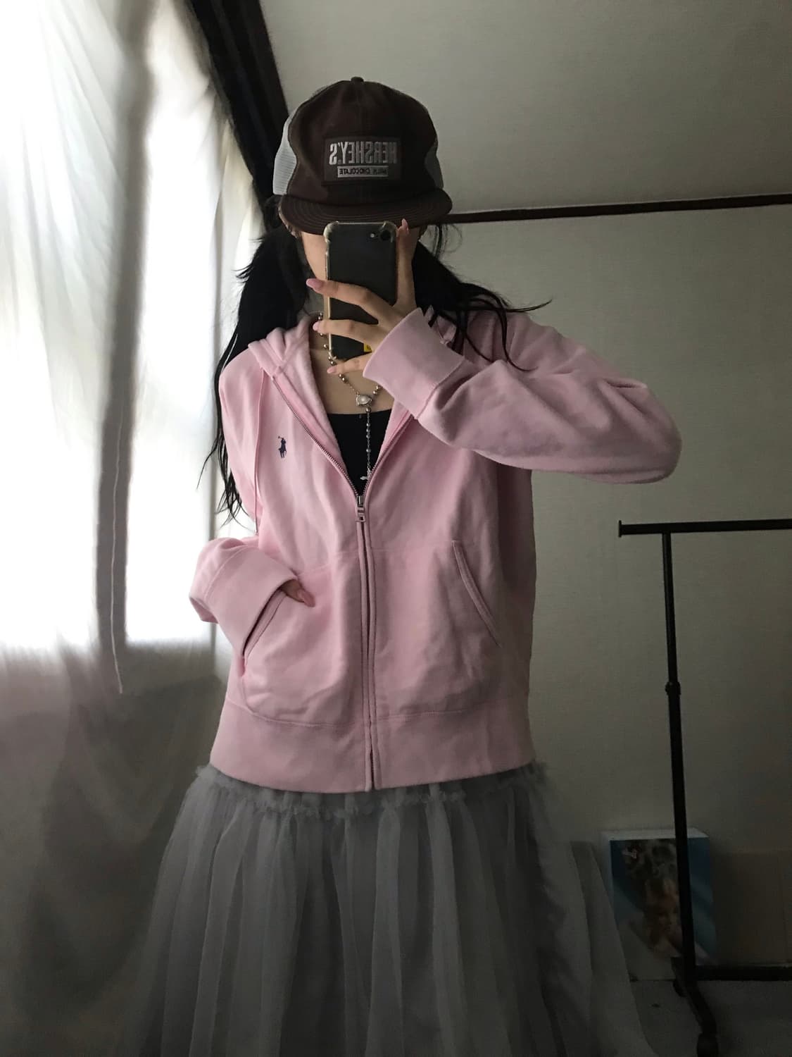 폴로 연핑크 후드집업 상품이미지1