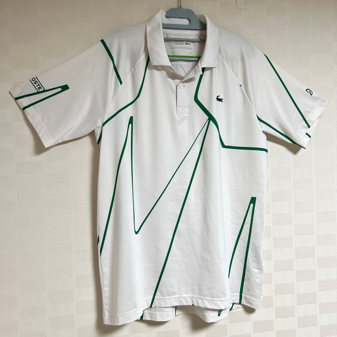 라코스테 노박 조코비치 상의 화이트 그린 상품이미지1