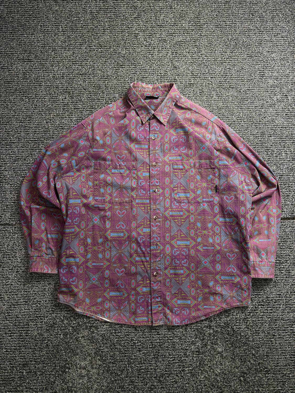 90s 파타고니아 네이티브 아즈텍 인디언 패턴 에스닉 셔츠 2458 상품이미지2