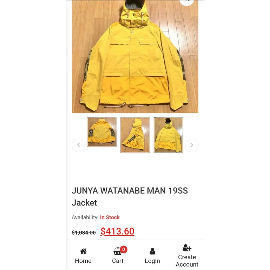 준야 와타나베 꼼데 가르송 맨 19s/s 히든후드 마운틴 자켓 L 상품이미지10