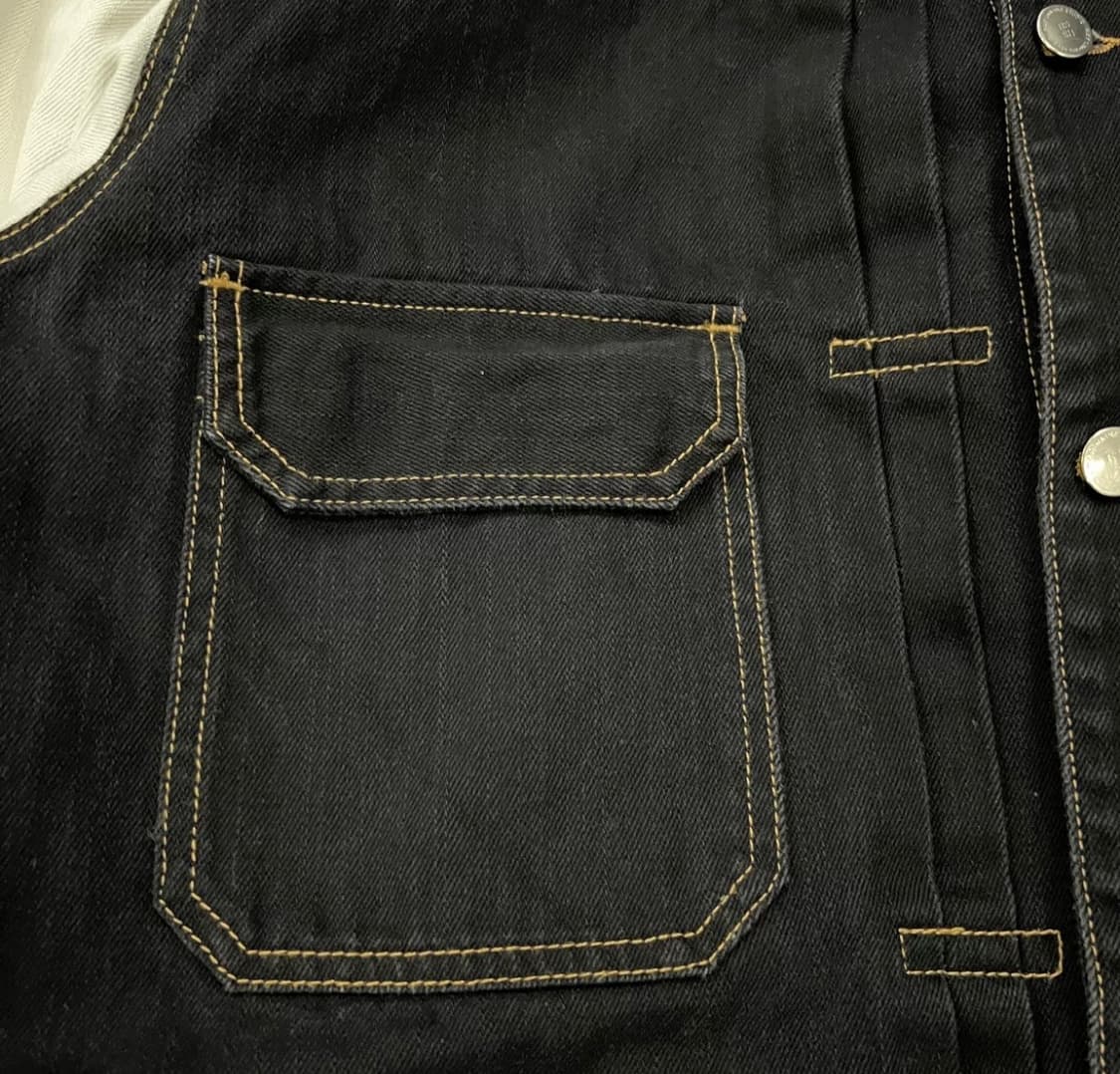 [M] 라프시몬스 투톤 데님 자켓 창모착용 상품이미지6