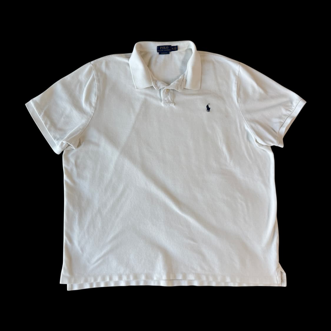 폴로 랄프로렌 화이트 네이비 로고 카라티 XXL 상품이미지2