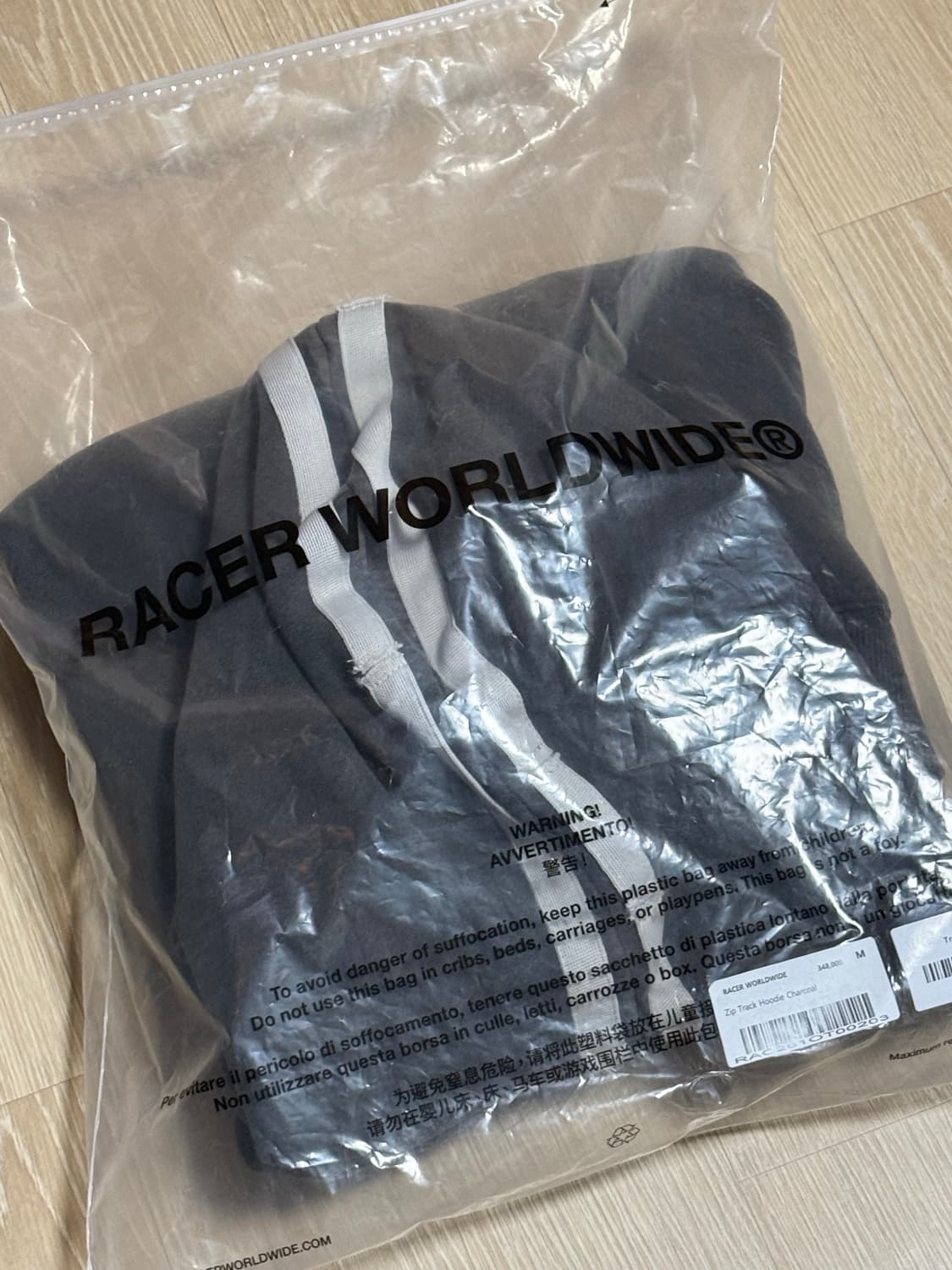 레이서월드와이드 집 트랙 후드 차콜 M 상품이미지6