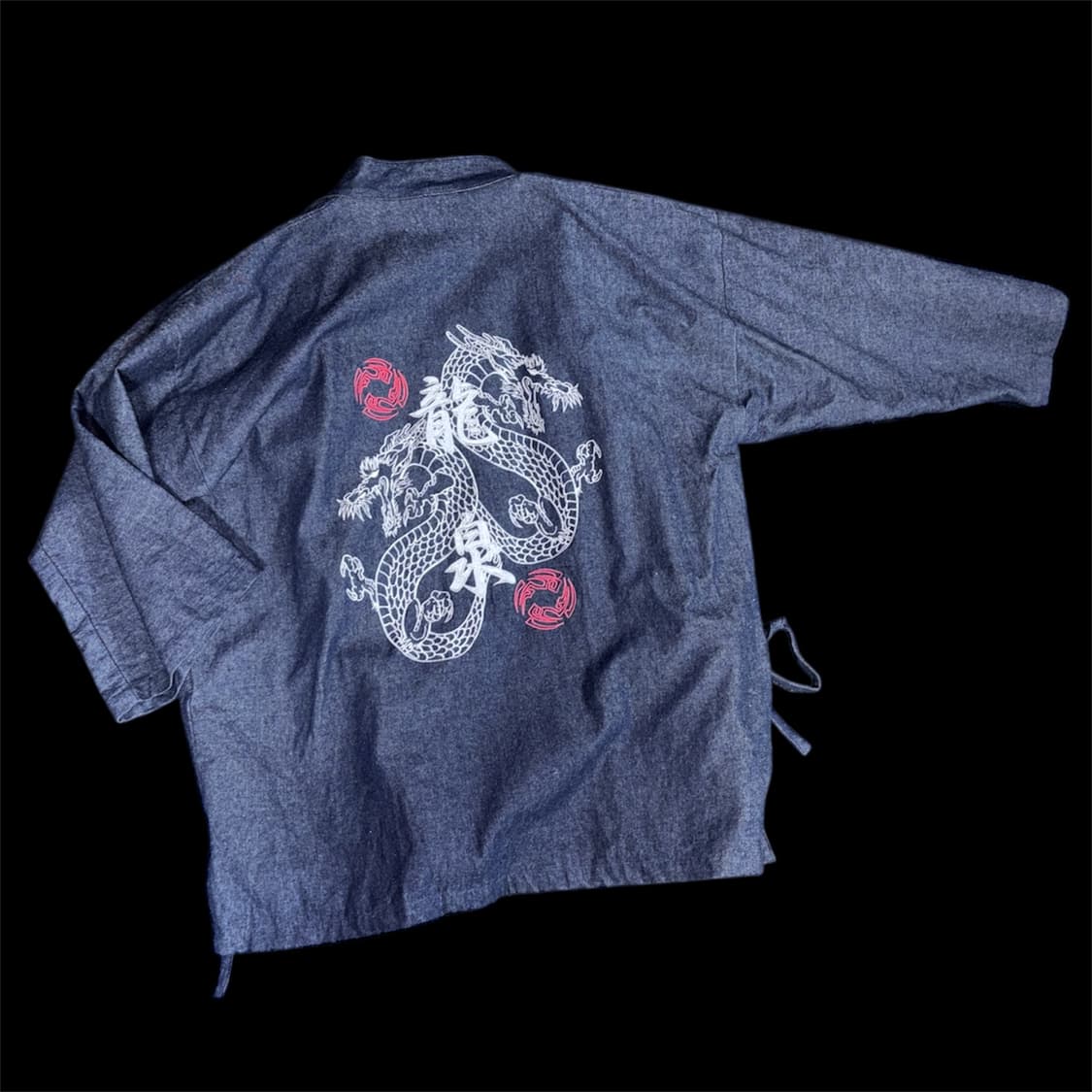Dragon embroidery denim haori cardigan 상품이미지2