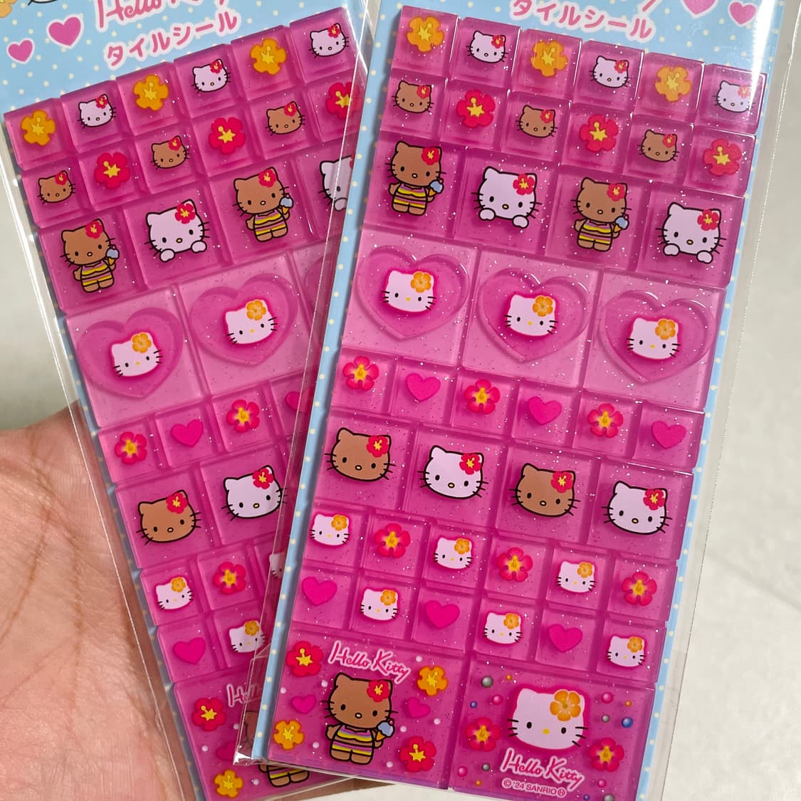 헬로키티 히비스커스 타일 조각 스티커 90년대 스타일 상품이미지1