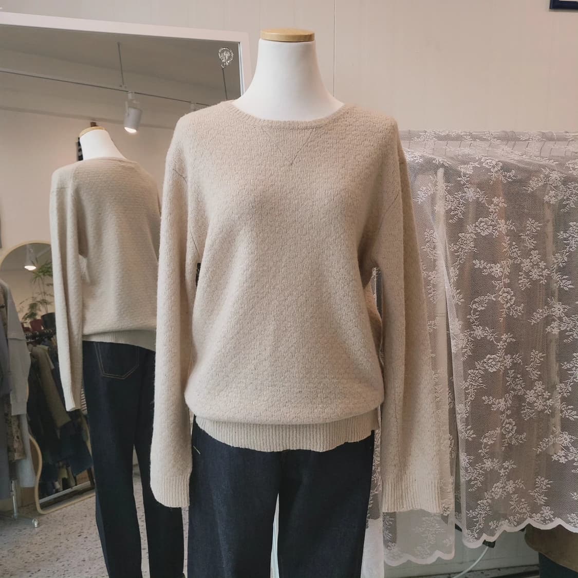 Ciaopanic 브이스티치 오트밀 니트 상품이미지7