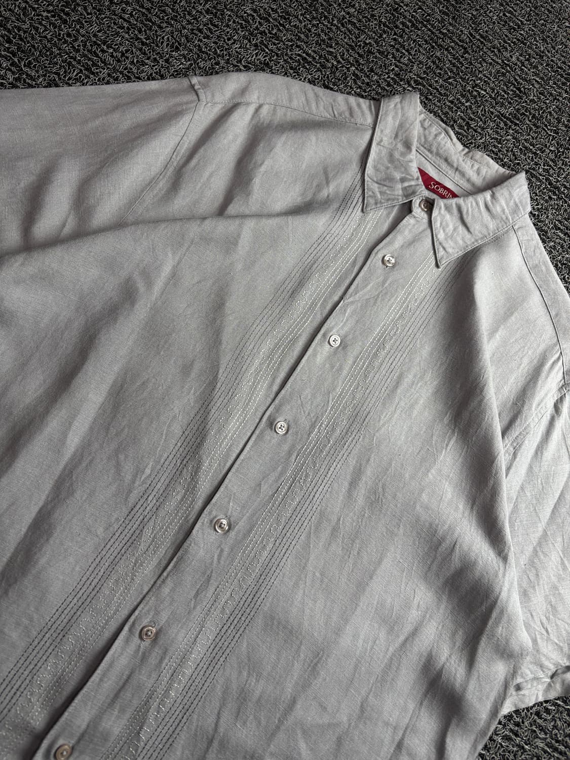 SOBRINO 아카이브 린넨 쿠바 패턴 셔츠 3984 상품이미지3