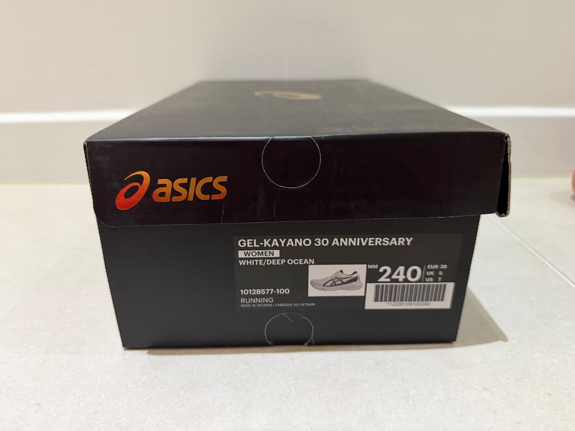 (W) 아식스 젤 카야노 30 애니버서리 화이트 딥 오션 240 새상품 상품이미지5