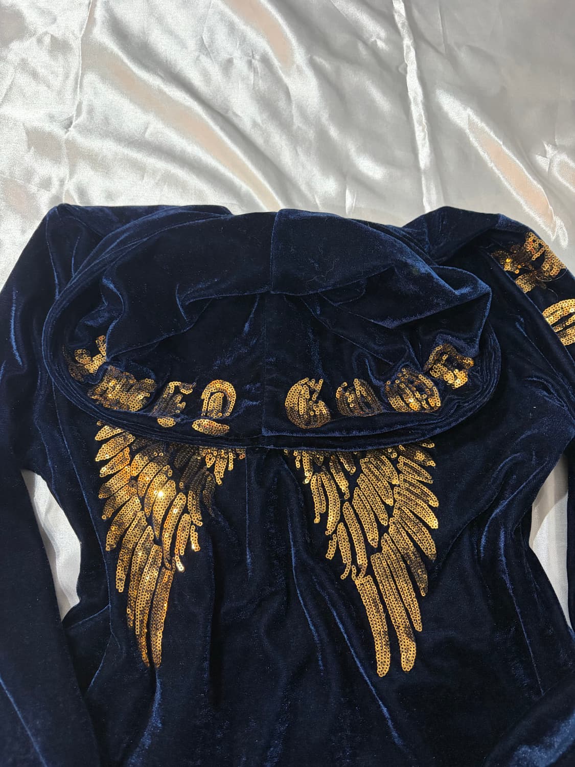 Y2K Velvet spangles angel hoodie zip up 상품이미지10