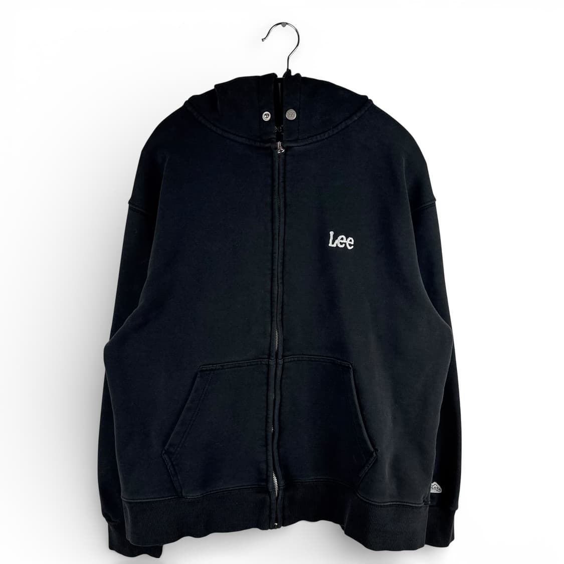 (L) LEE 자수로고 후드집업 블랙 상품이미지1