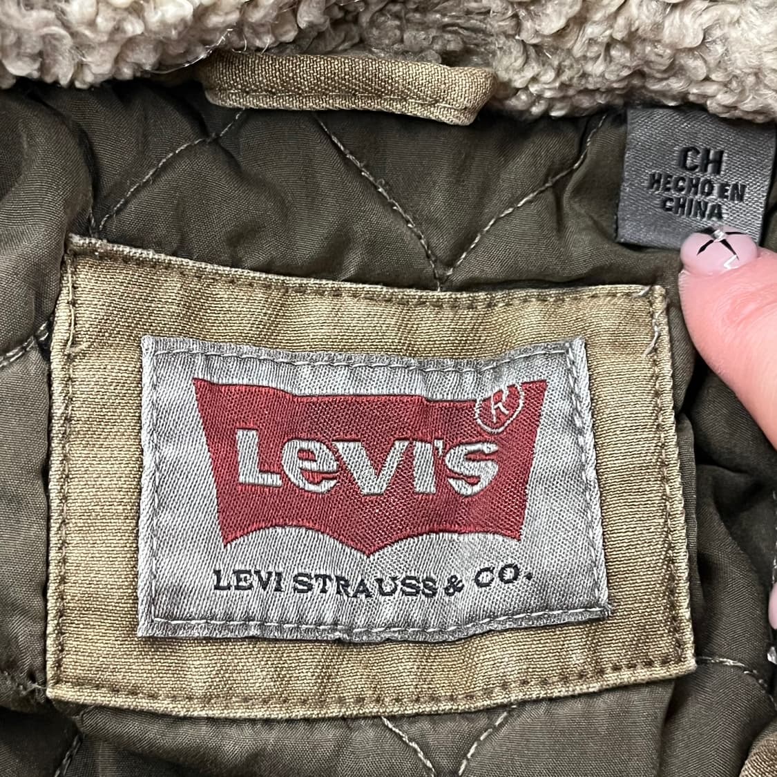 [정품] 리바이스 카키색 퍼 안감 워크 자켓 b19 상품이미지5