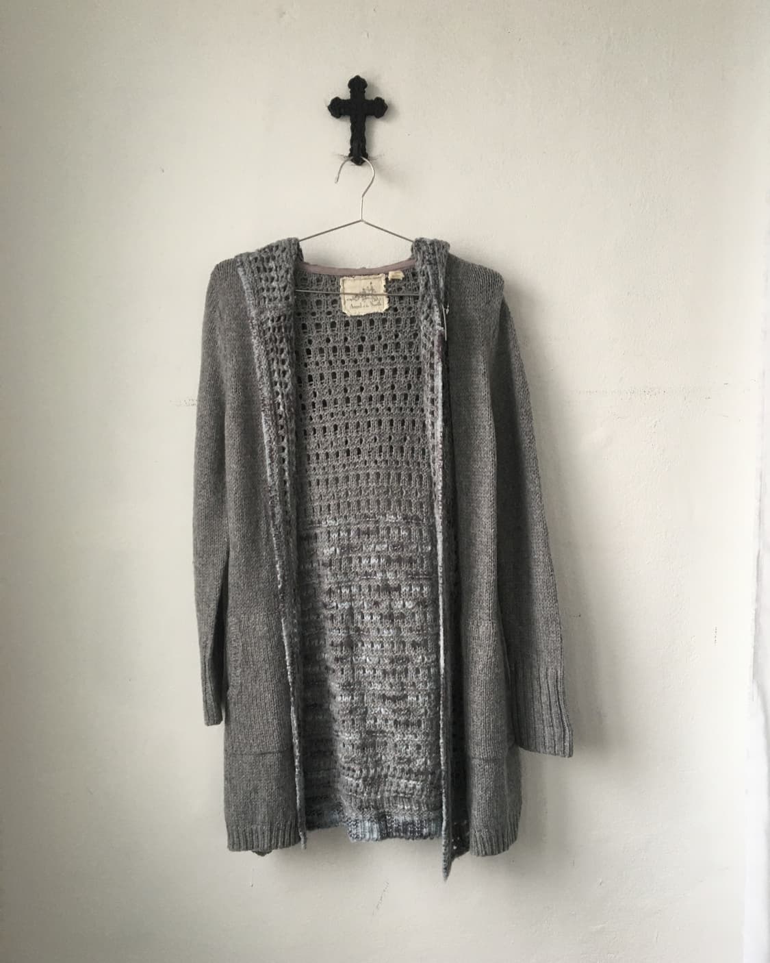 Punching point open hood cardigan 상품이미지2