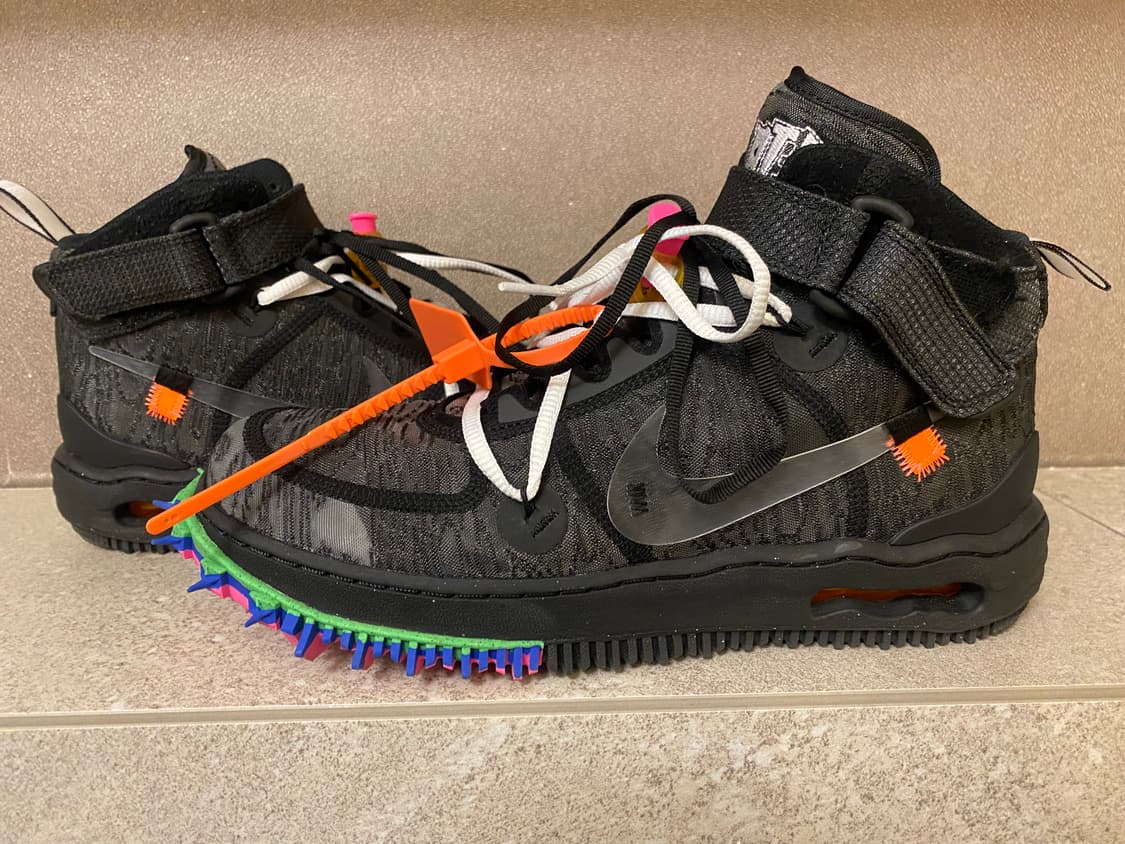 나이키 x 오프화이트 에어포스 1 미드 SP 블랙 상품이미지3