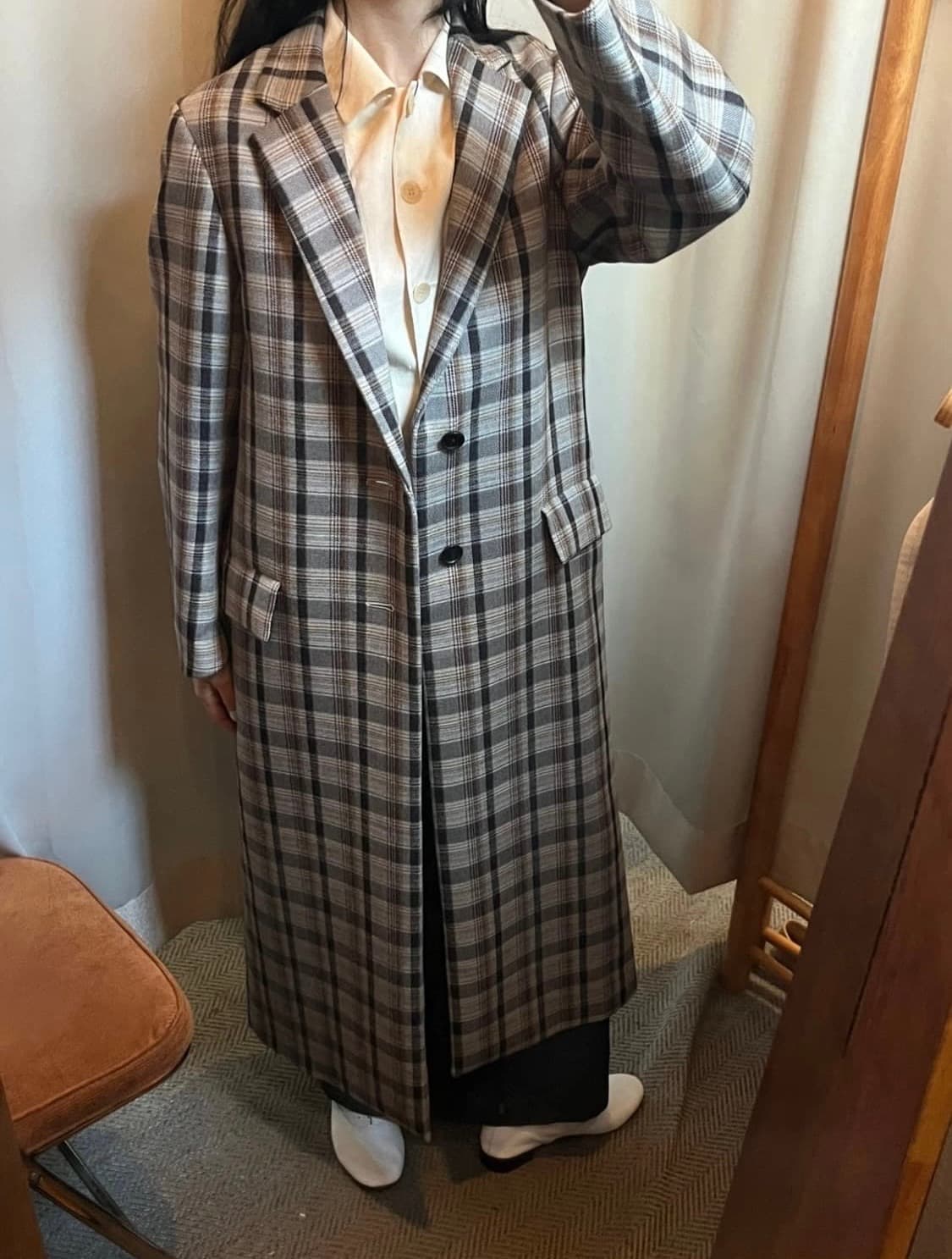 AURALEE 오라리 더블 페이스 체크 수티앵코트 상품이미지5