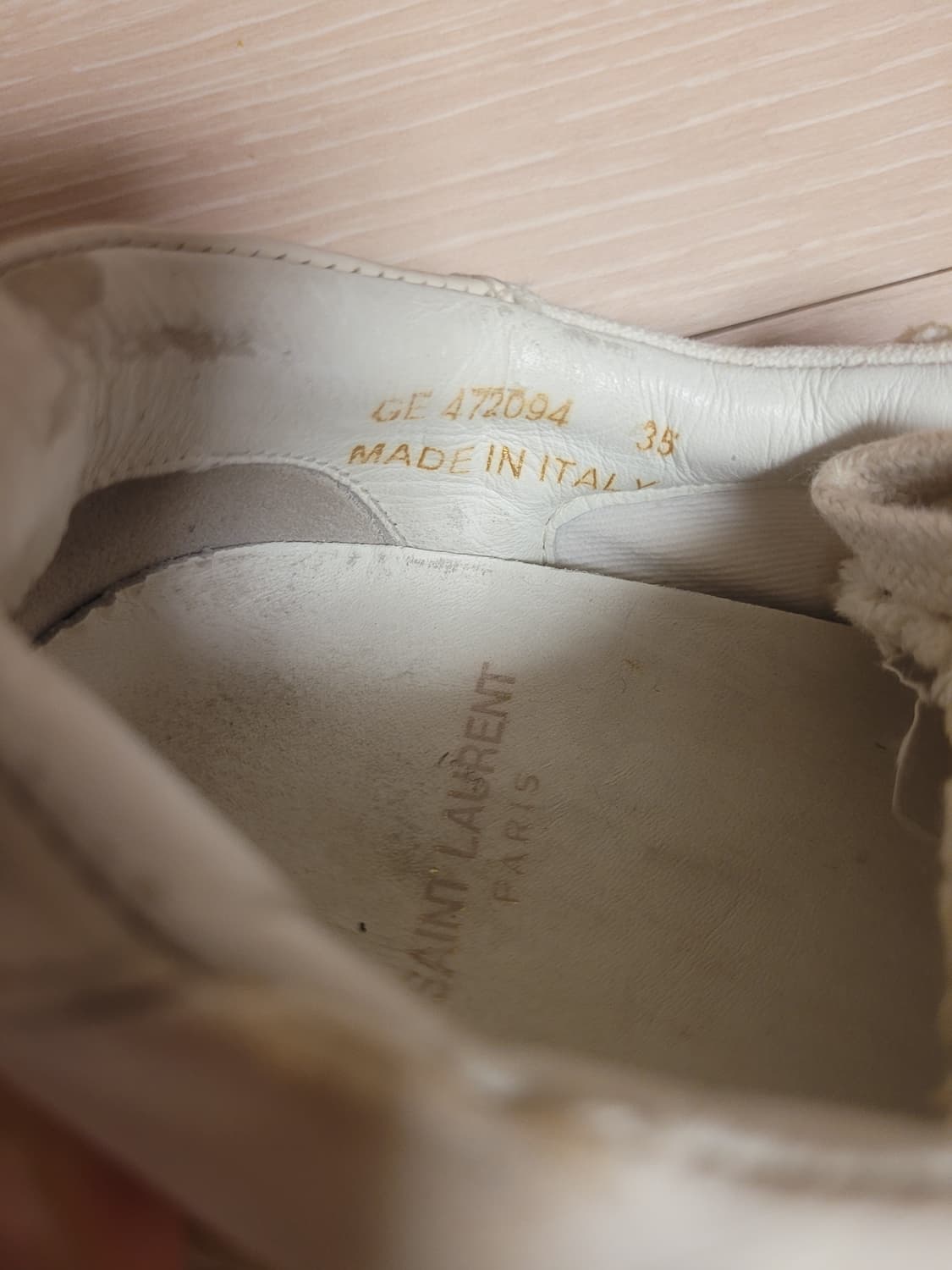 생로랑 빈티지 스니커즈 아이보리 사이즈 35 상품이미지5