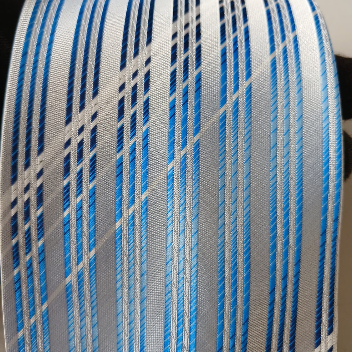 피에르 발망 실크 블루 스트라이프 넥타이 9.1cm A+등급 A19701 상품이미지5