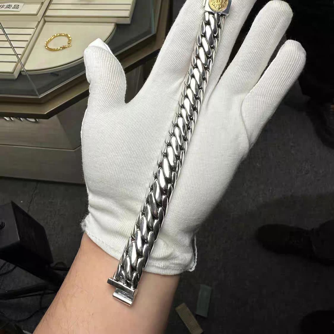 Oceanora 999 스털링 실버 팔찌, 골드 도금, 스털링 실 버, 상품이미지3